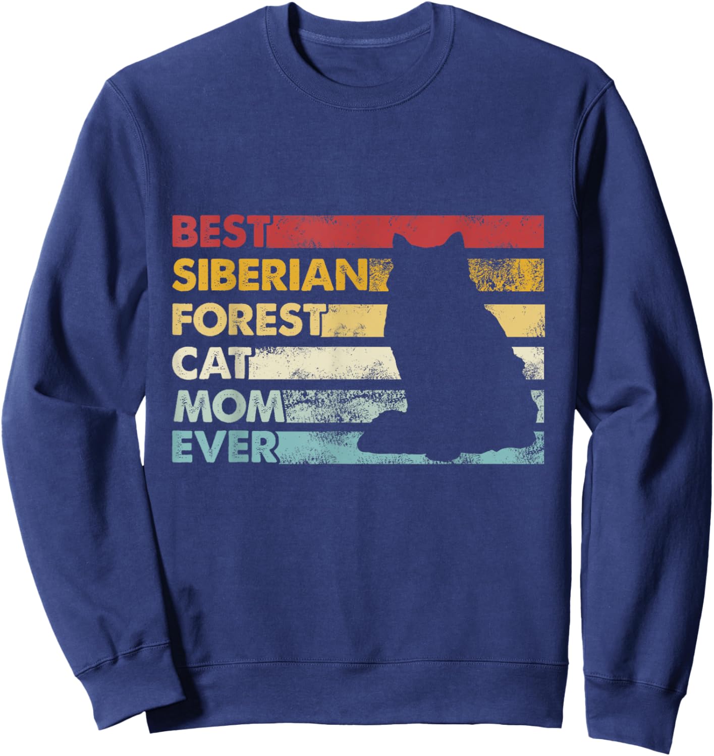 Best Cat Mom Ever - Mother Siberian Forest Cat Sweatshirt - Sweatshirt | Navy