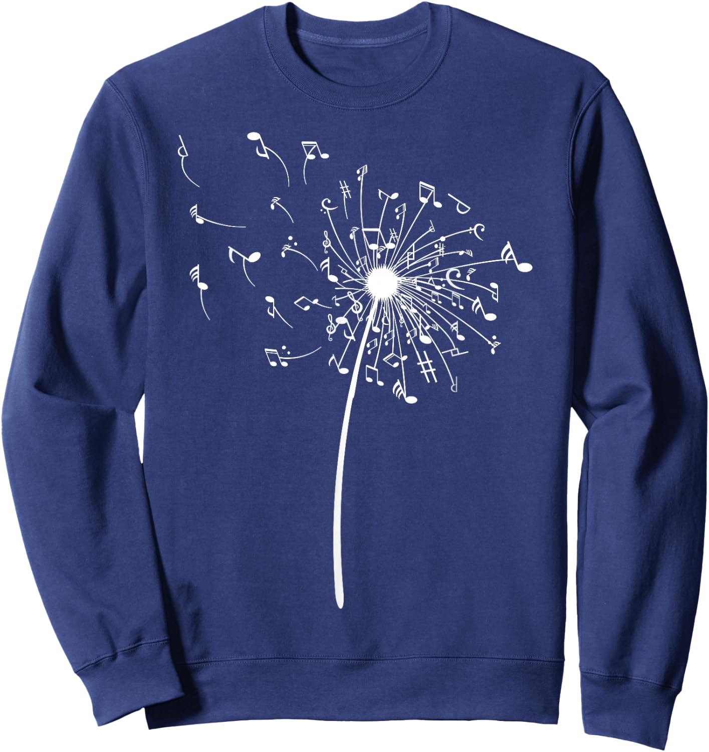 Funny Music Notes Gift Women Cool Dandelion Flower Sweatshirt - Sweatshirt | Navy