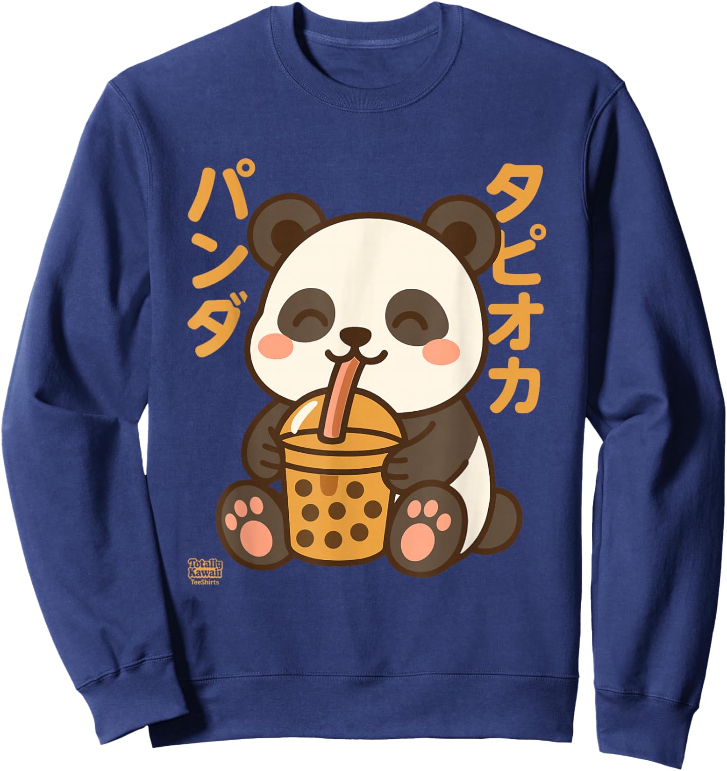 Bubble Tea Panda Boba Kawaii Tapioka Anime Cute Sweatshirt - Sweatshirt | Navy