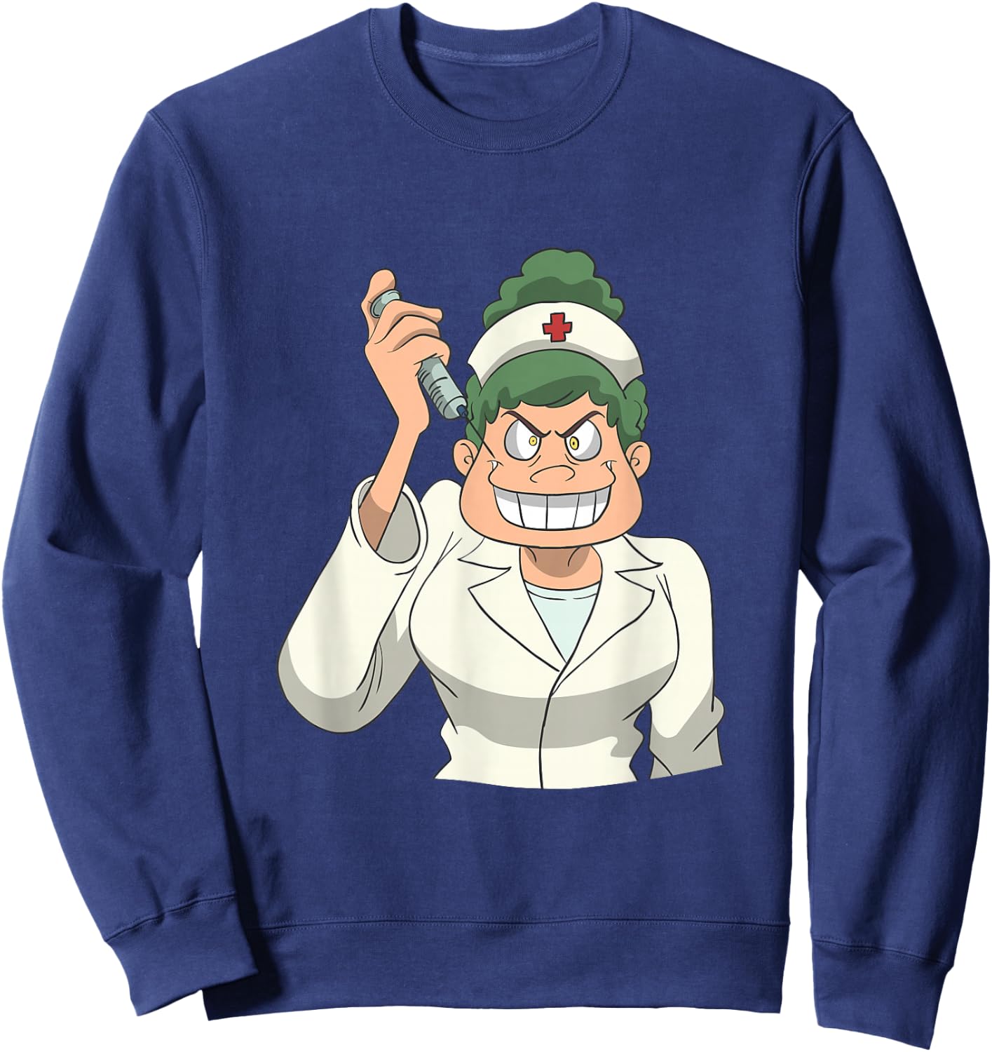 Nasty Nurse With Injection Sweatshirt - Sweatshirt | Navy