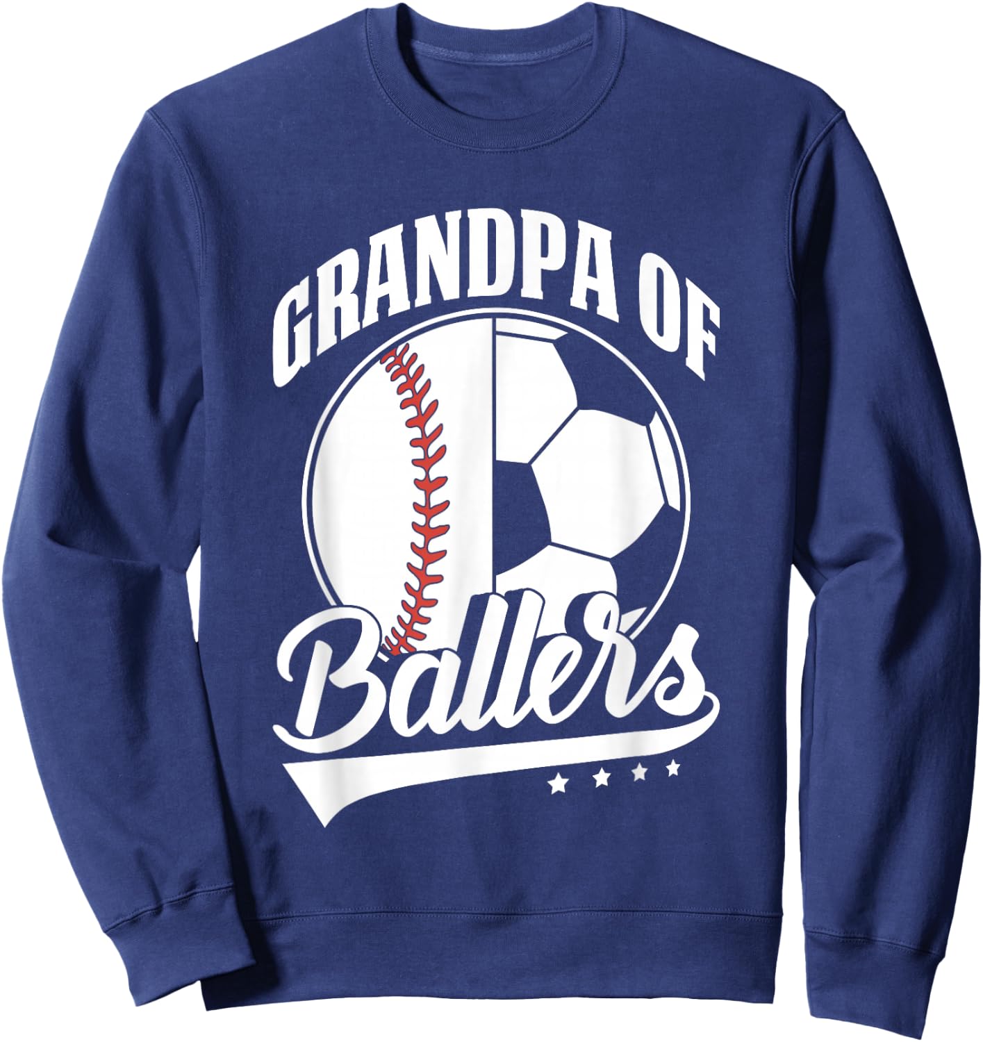 Grandpa Of Ballers Soccer Baseball Player Sweatshirt - Sweatshirt | Navy