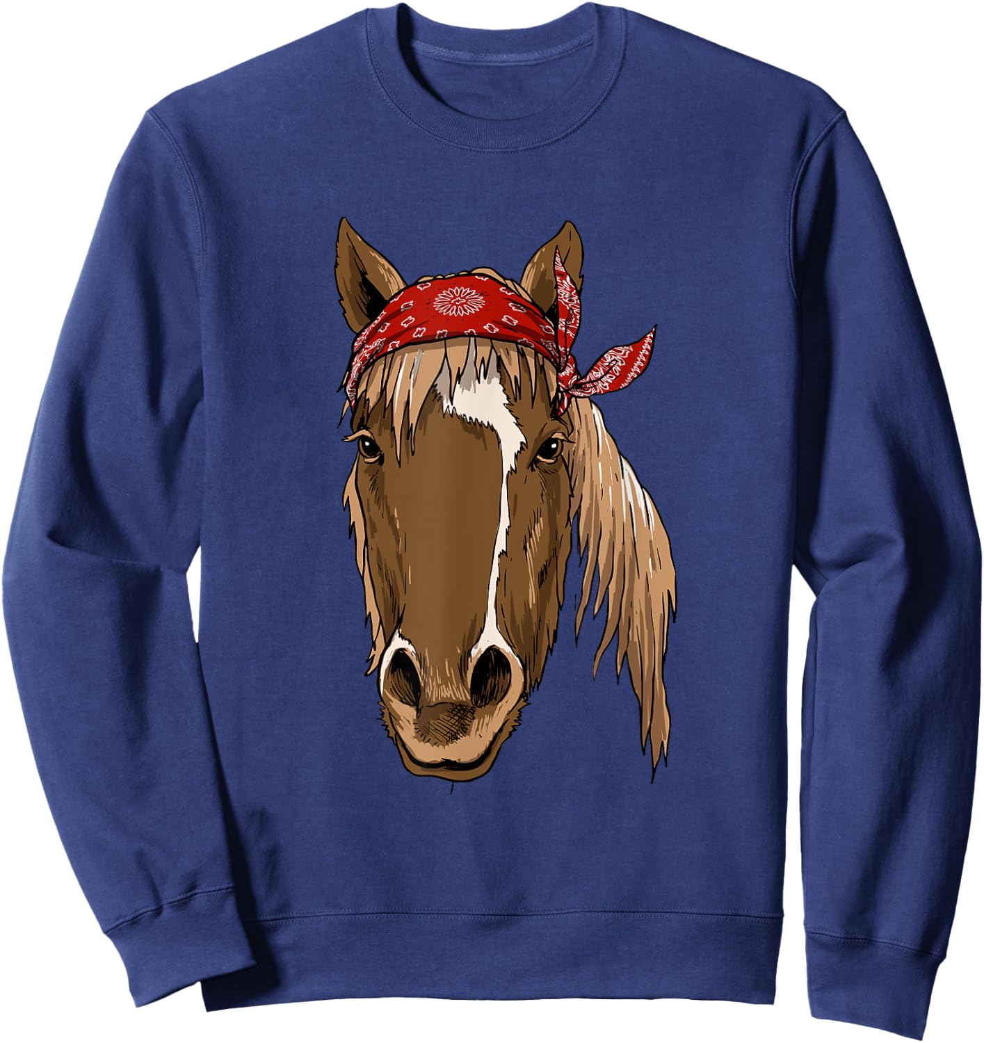 Horse Bandana Shirt for Horseback Riding Horse Lover Sweatshirt - Sweatshirt | Navy