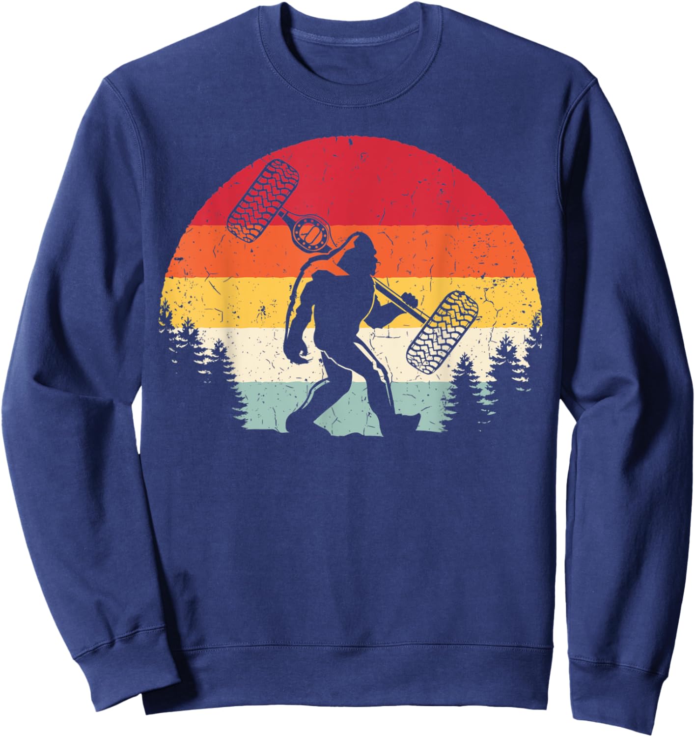 Bigfoot Off-Road 4x4 Car Funny Sasquatch Off Roading Vintage Sweatshirt - Sweatshirt | Navy