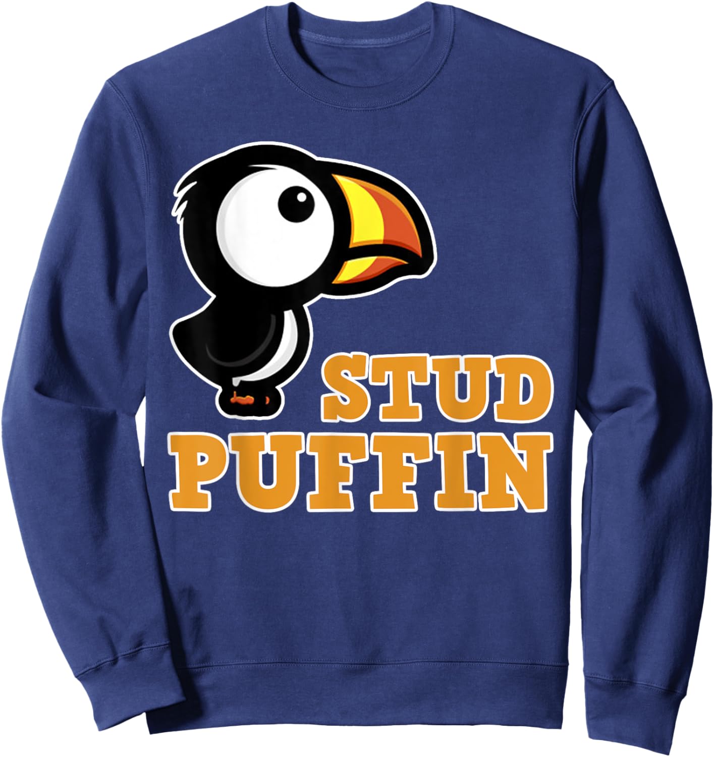 Stud Puffin Funny Seabird Sweatshirt - Sweatshirt | Navy