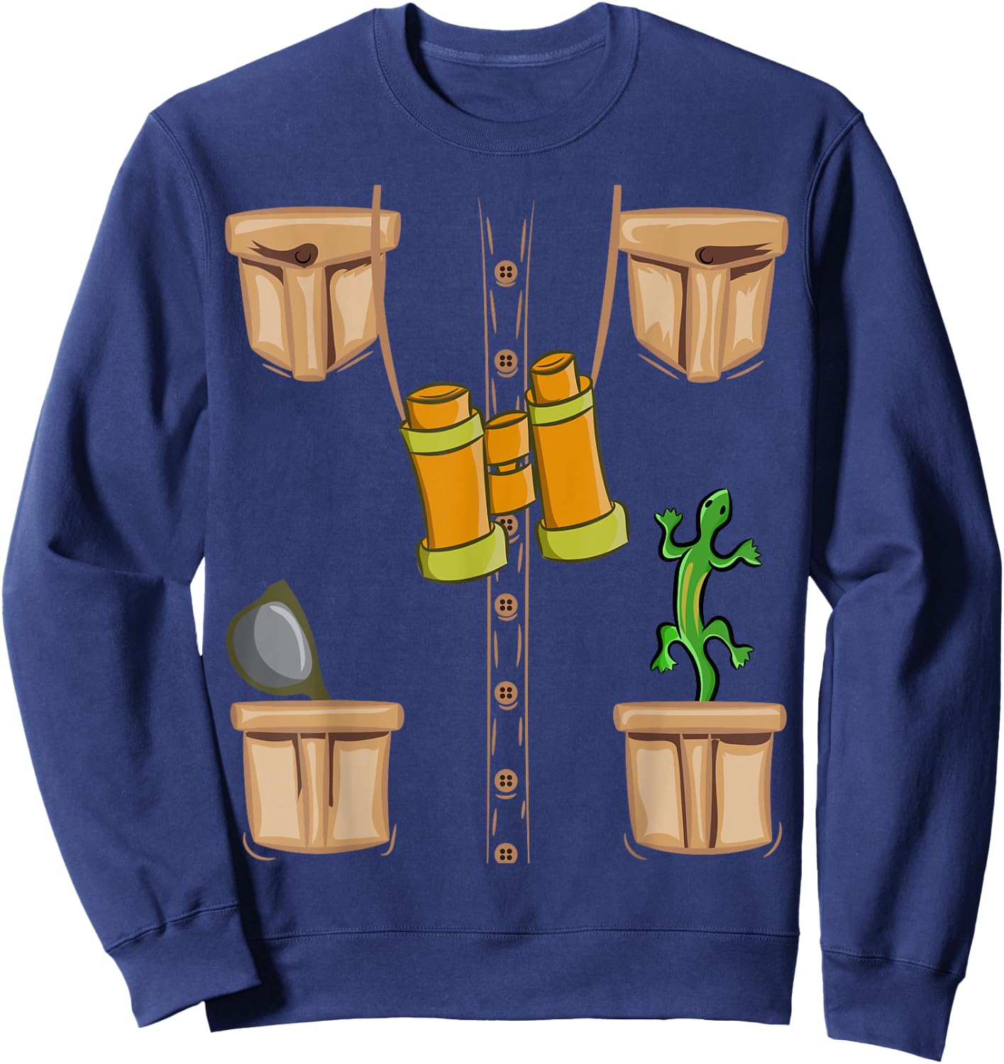 Halloween Animal Zookeeper, Jungle Safari Explorer Vest Kids Sweatshirt - Sweatshirt | Navy