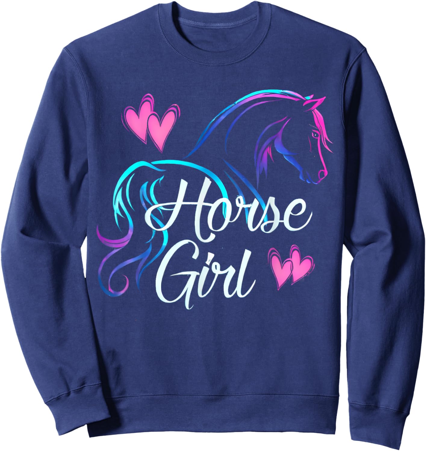 Horse Girl Riding Horse Girl Love Riding Fun for Kids and Women Sweatshirt - Sweatshirt | Navy