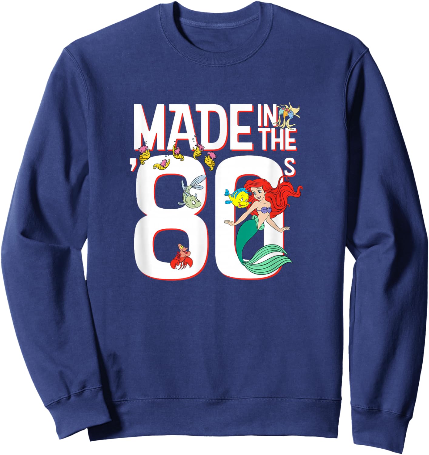 Disney The Little Mermaid Ariel Made in The 80's Vintage Sweatshirt - Sweatshirt | Navy