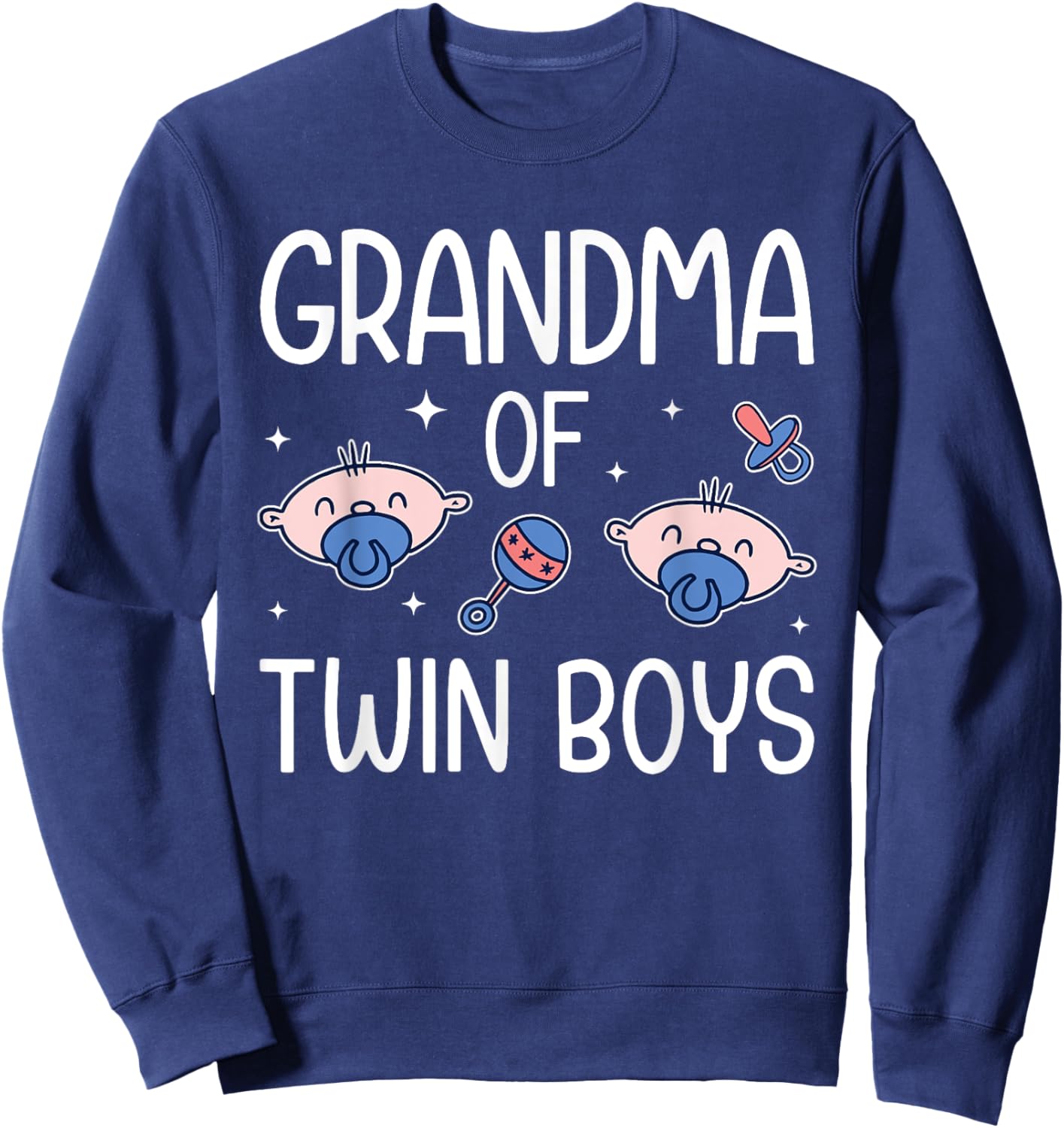 Grandma Of Twin Boys Grandmother Of Two Twin Grandma Sweatshirt - Sweatshirt | Navy