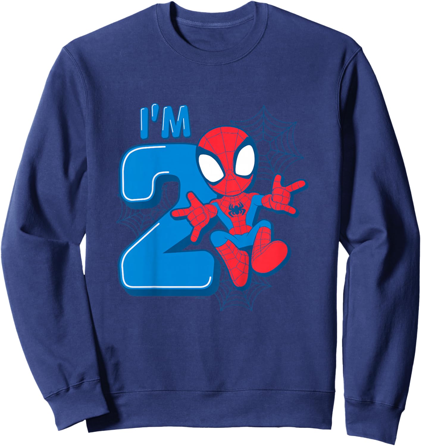 Kinder Marvel Spider-Man Cute Spidey 2nd Birthday I'm 2 Sweatshirt - Sweatshirt | Navy