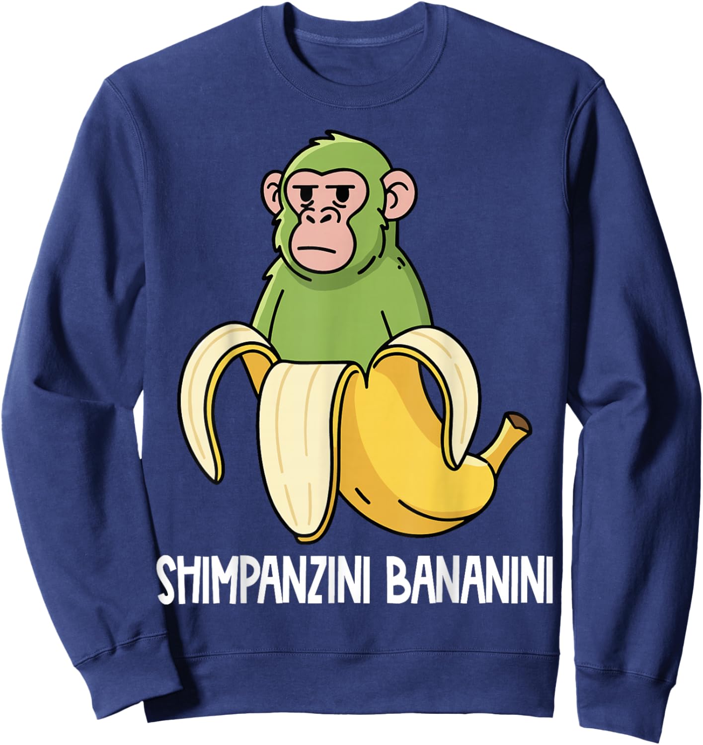 Italian Characters Brainrot Shimpanzini Bananini Sweatshirt - Sweatshirt | Navy