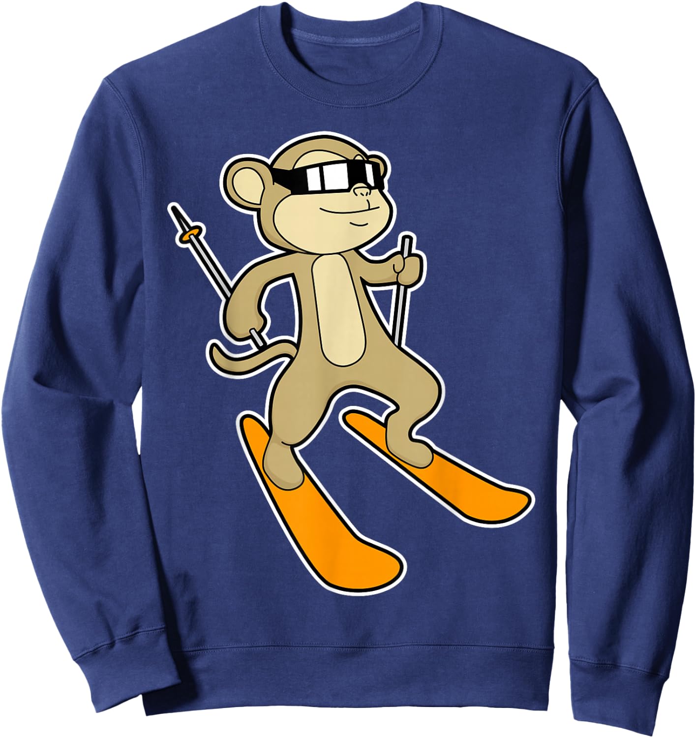 Monkey Skier Ski Winter sports Sweatshirt - Sweatshirt | Navy