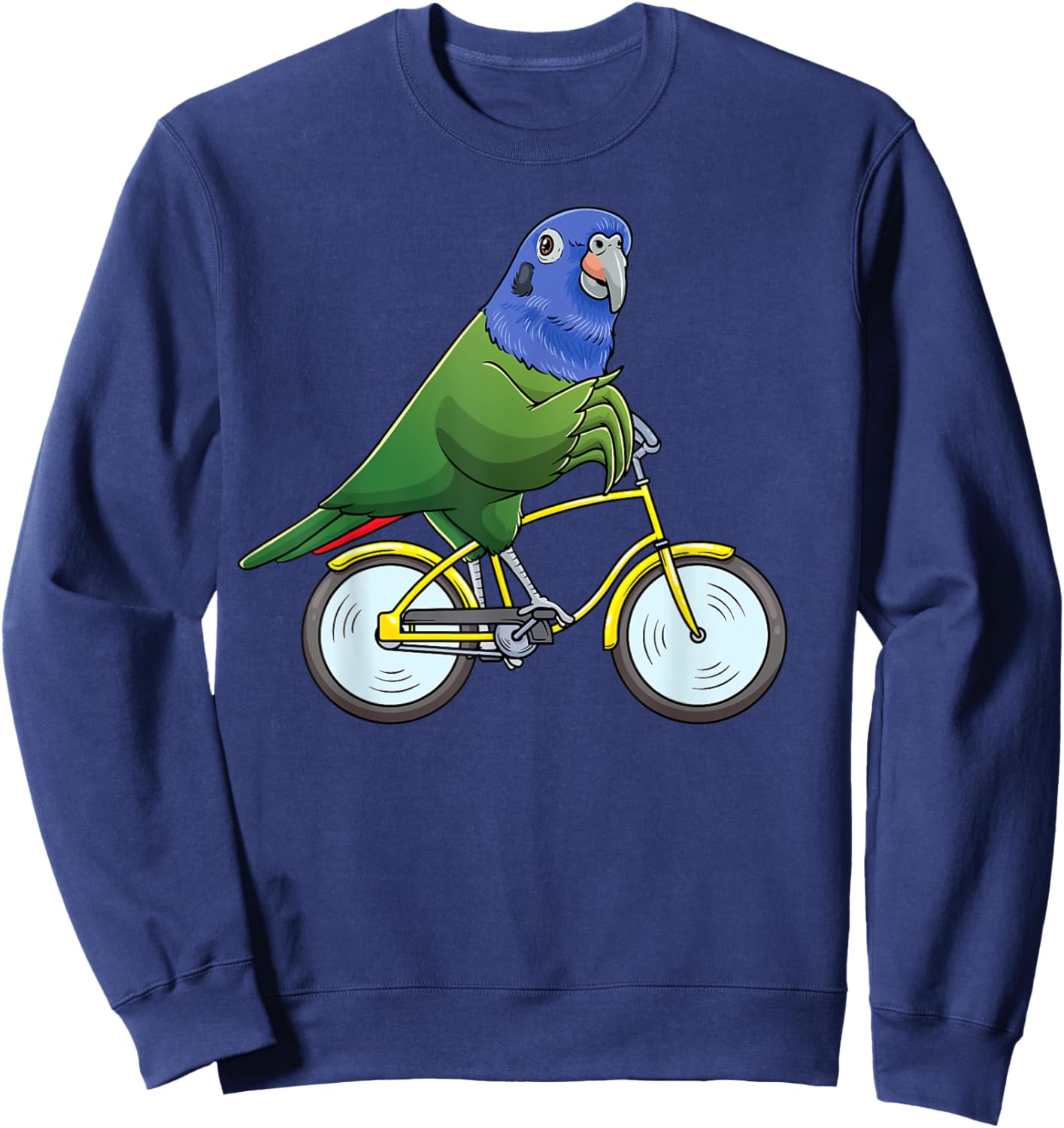 Pionus Parrot On A Bike Bird Riding Bicycle Sweatshirt - Sweatshirt | Navy