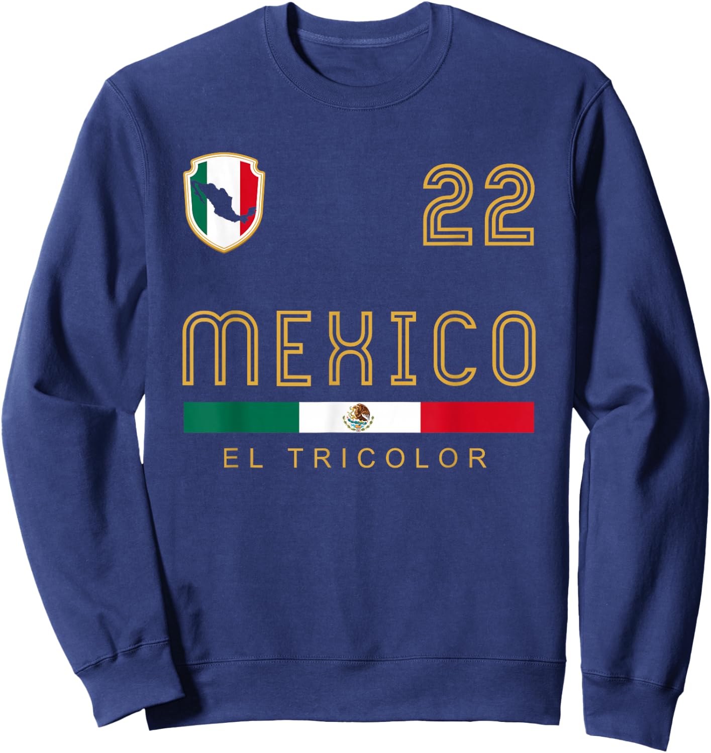 Vintage Mexico Football Flags Fan Gift Sweatshirt - Sweatshirt | Navy
