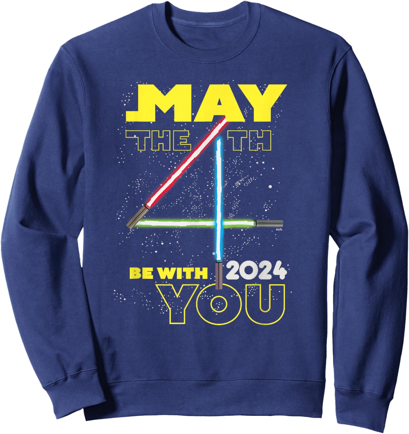 Star Wars May the 4th Be With You 2024 Lightsabers Sweatshirt - Sweatshirt | Navy