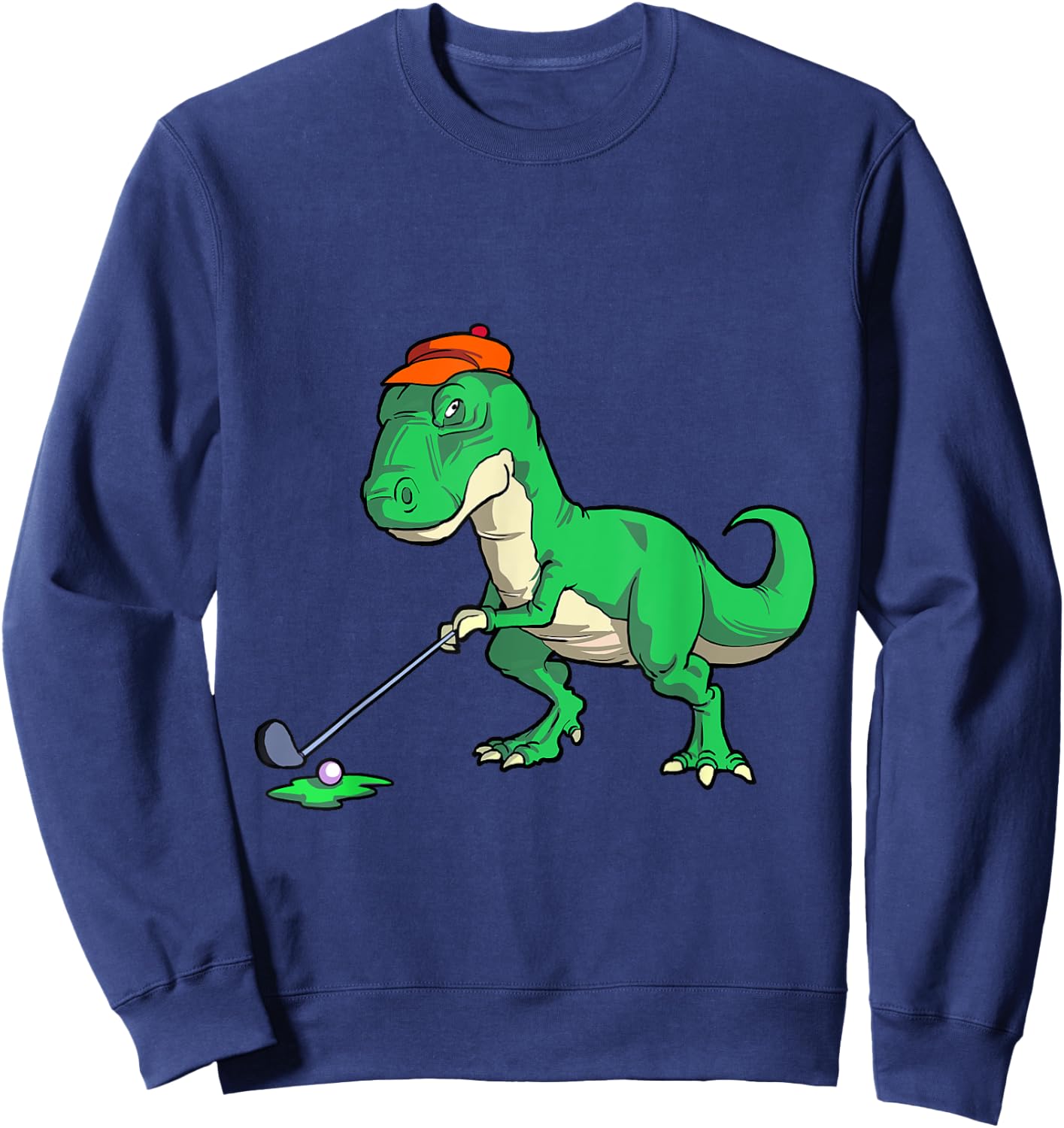 Funny T Rex Dinosaur Golf Gifts Shirts Golfer Sweatshirt - Sweatshirt | Navy