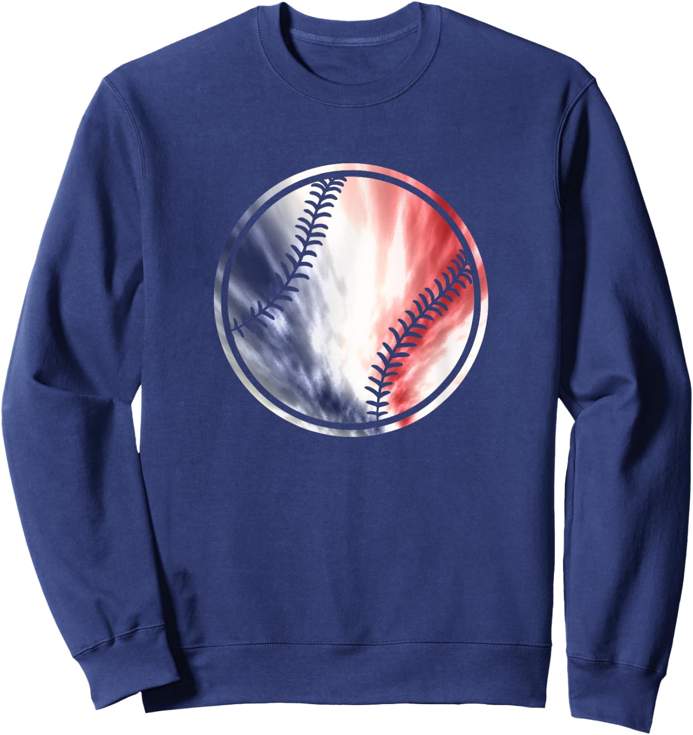Baseball Ball Tie Dye Sweatshirt - Sweatshirt | Navy