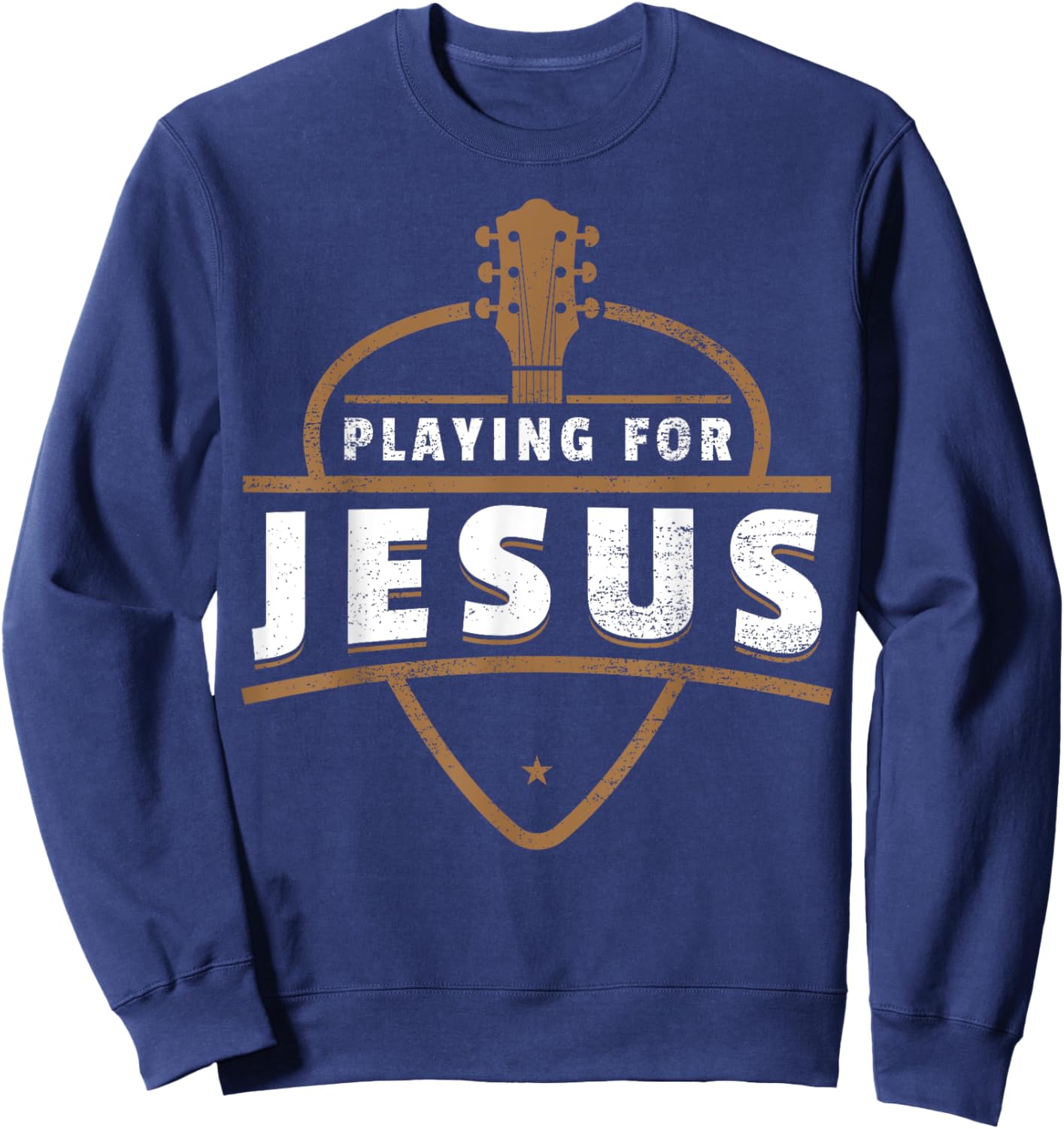 Guitar Playing For Jesus - Christian Guitarist Sweatshirt - Sweatshirt | Navy