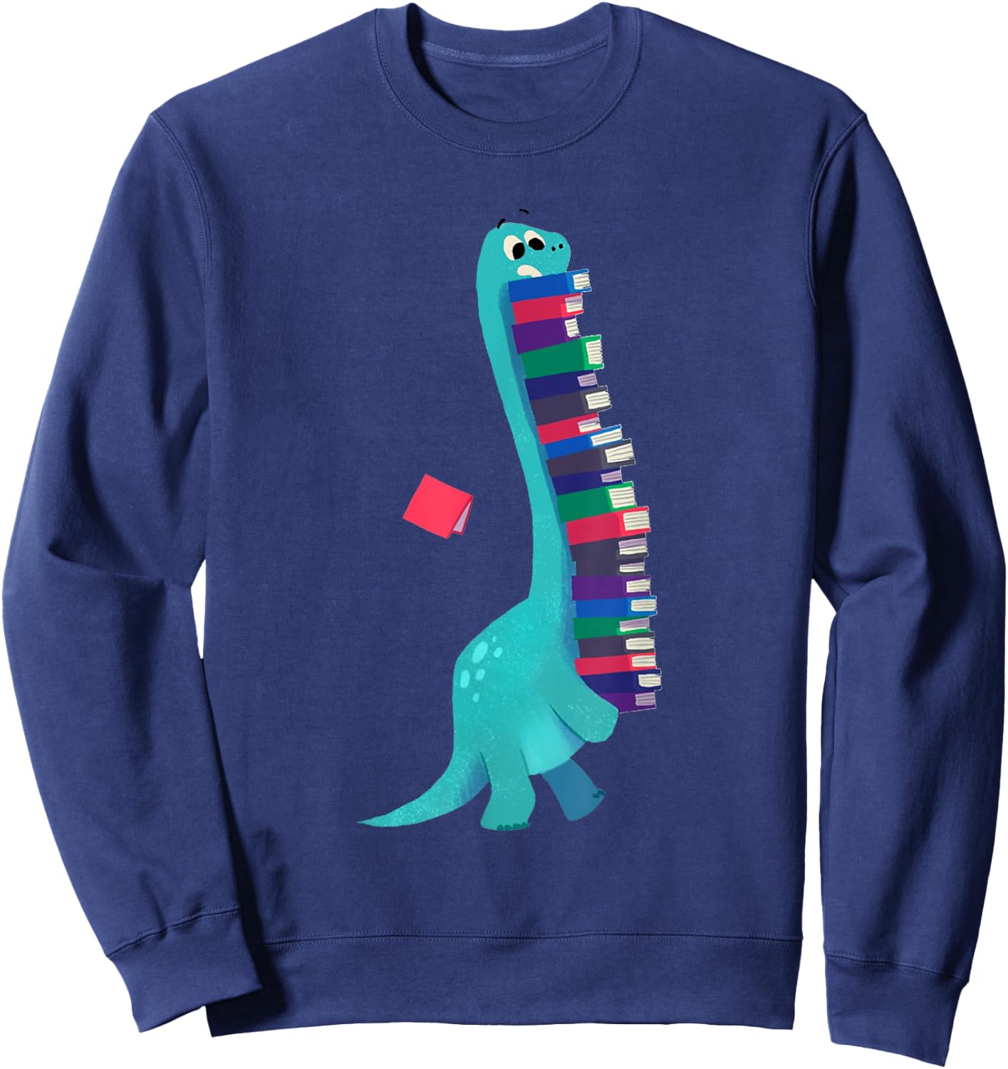 Cute Dinosaur Book Reading Sweatshirt - Sweatshirt | Navy