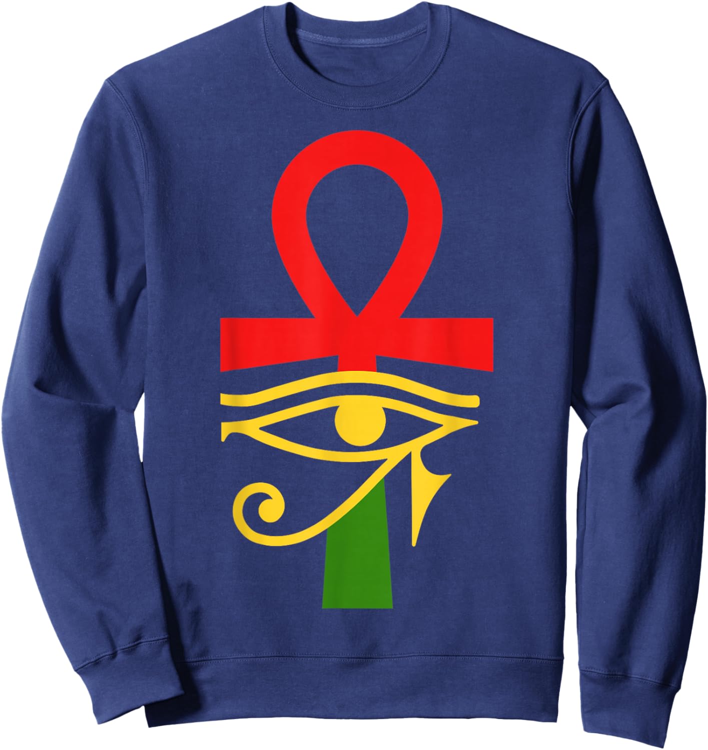 Ancient Egypt Egyptian Ankh Eye Of Horus Kemetic Sweatshirt - Sweatshirt | Navy