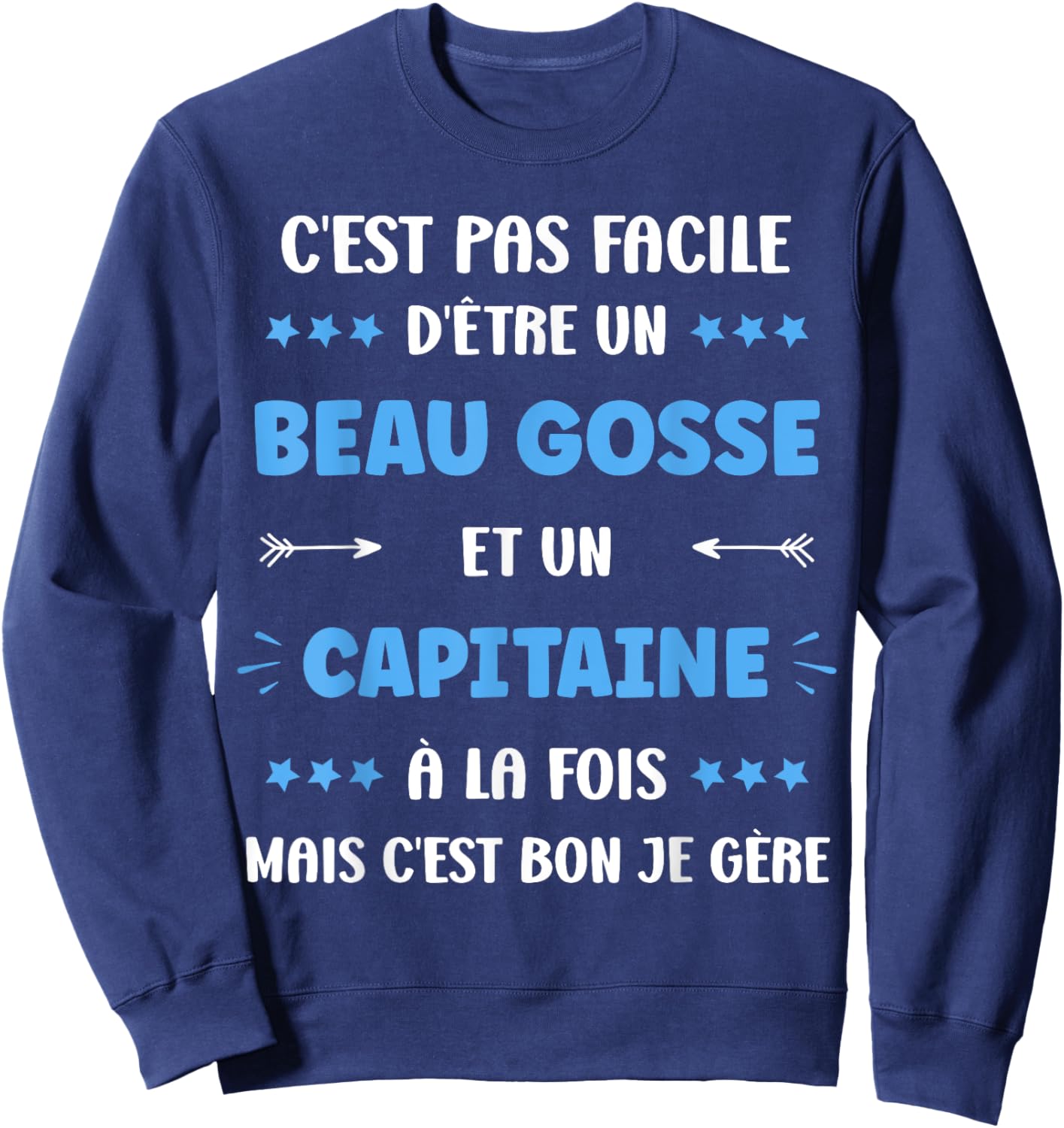 Start Job Super Captain Humour Handsome Kid Captain Sweatshirt - Sweatshirt | Navy