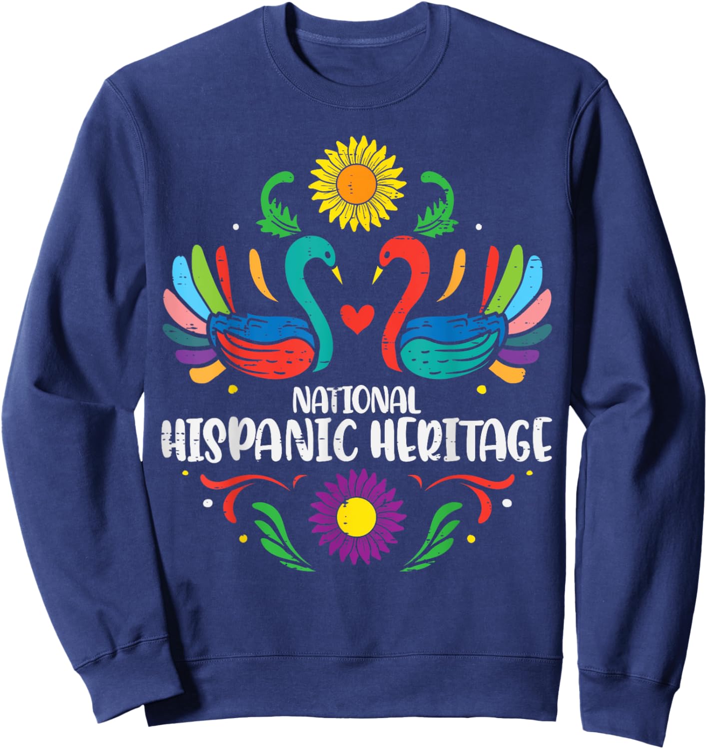 National Hispanic Heritage Month Otomi Birds Women Girls Kid Sweatshirt - Sweatshirt | Navy