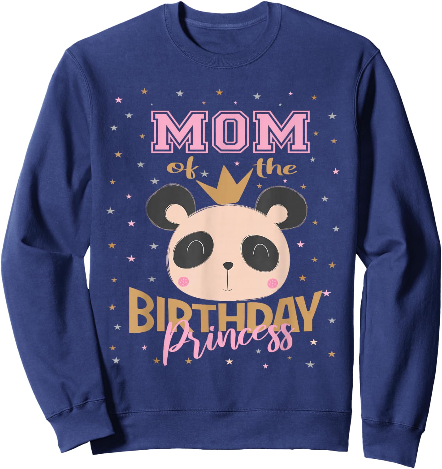 Mom Of The Birthday Princess Girl Panda Bear Party Sweatshirt - Sweatshirt | Navy