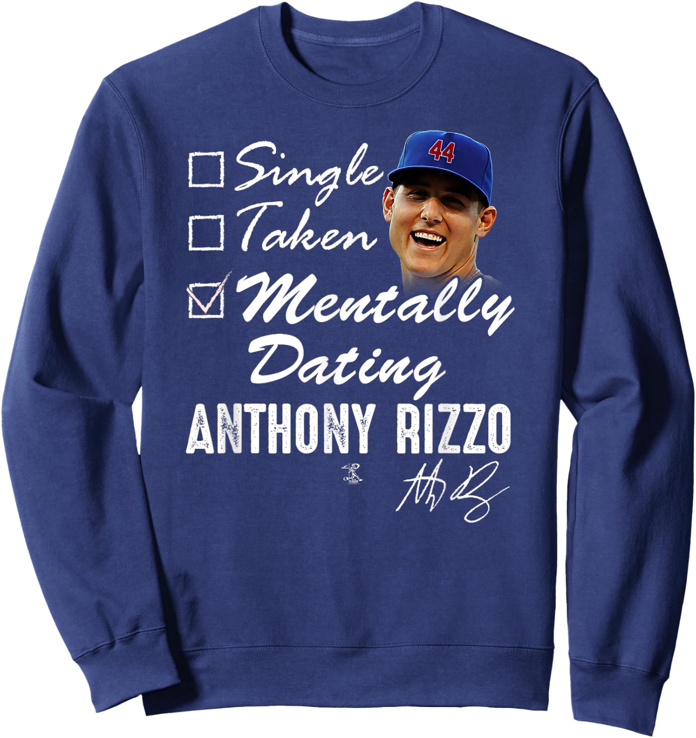 Anthony Rizzo Mentally Dating - Apparel Sweatshirt - Sweatshirt | Navy