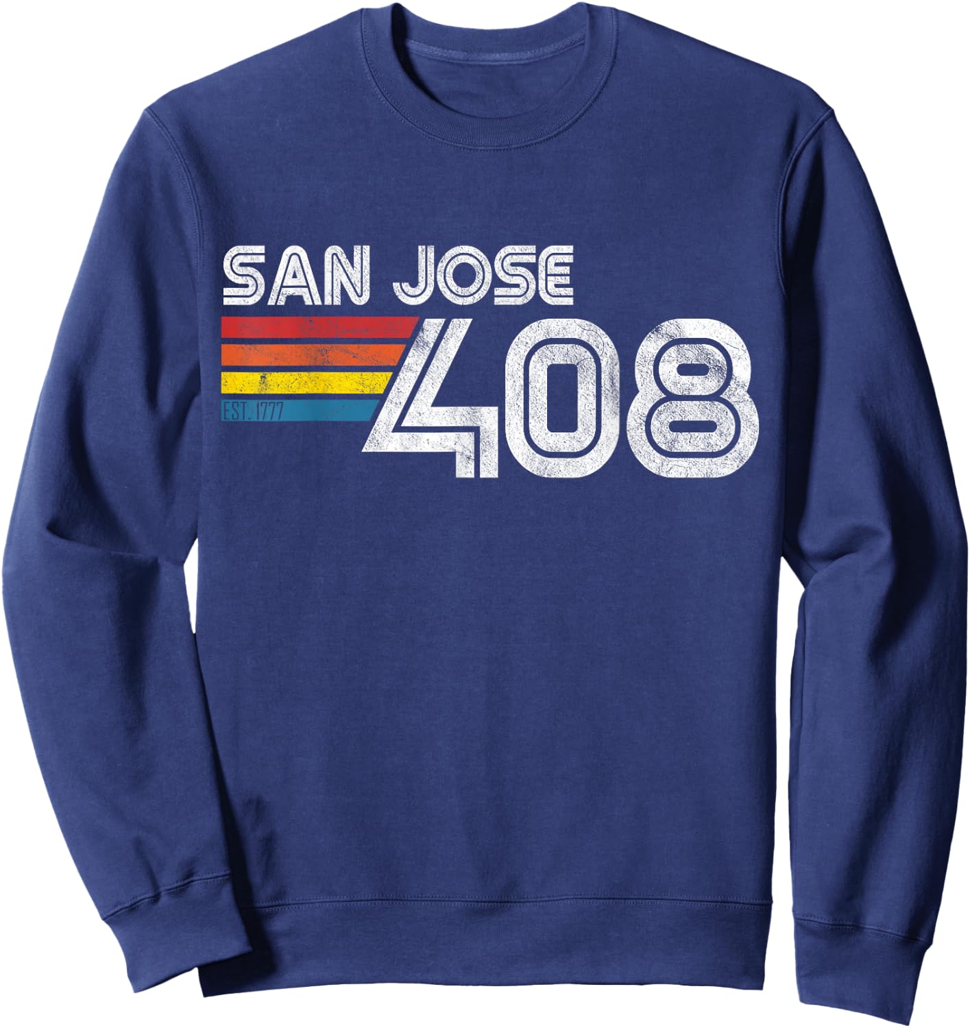 Vintage San Jose | Proud 408 California State Gift Sweatshirt - Sweatshirt | Navy