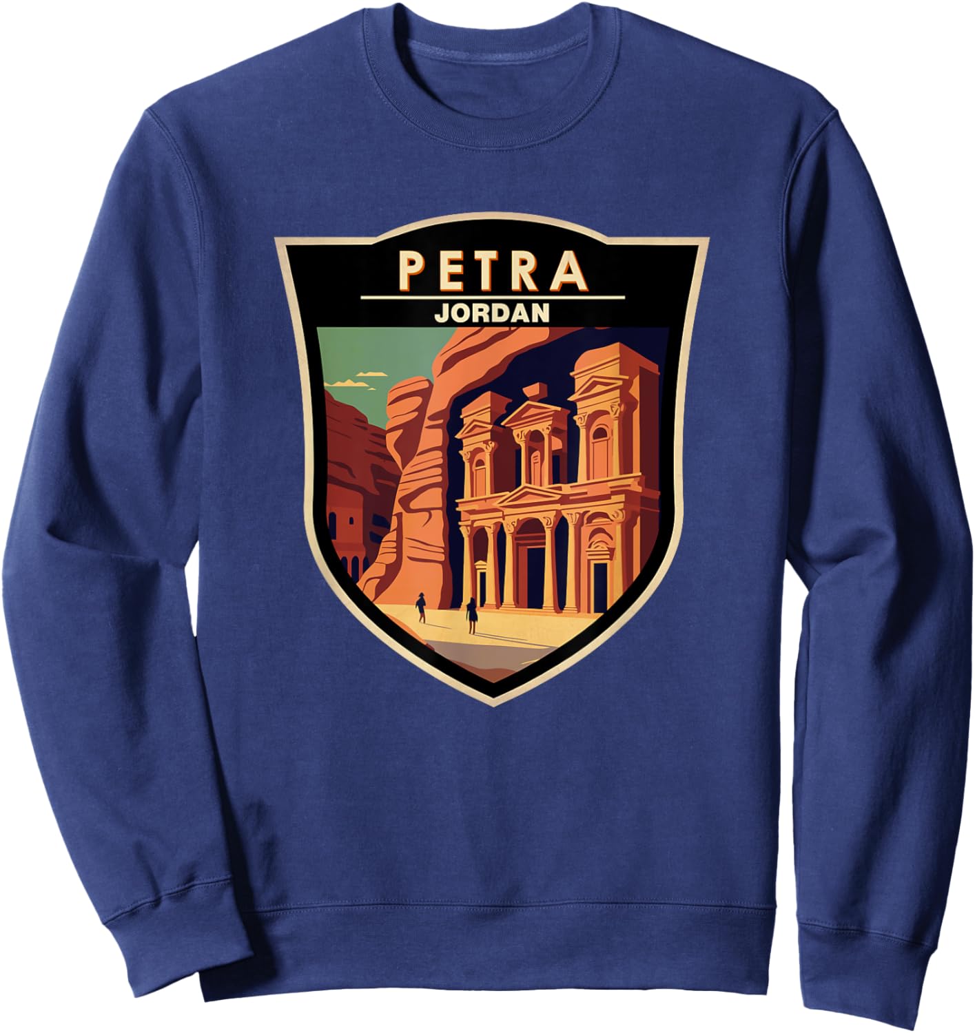 Petra Landmark Badge Vintage Sweatshirt - Sweatshirt | Navy