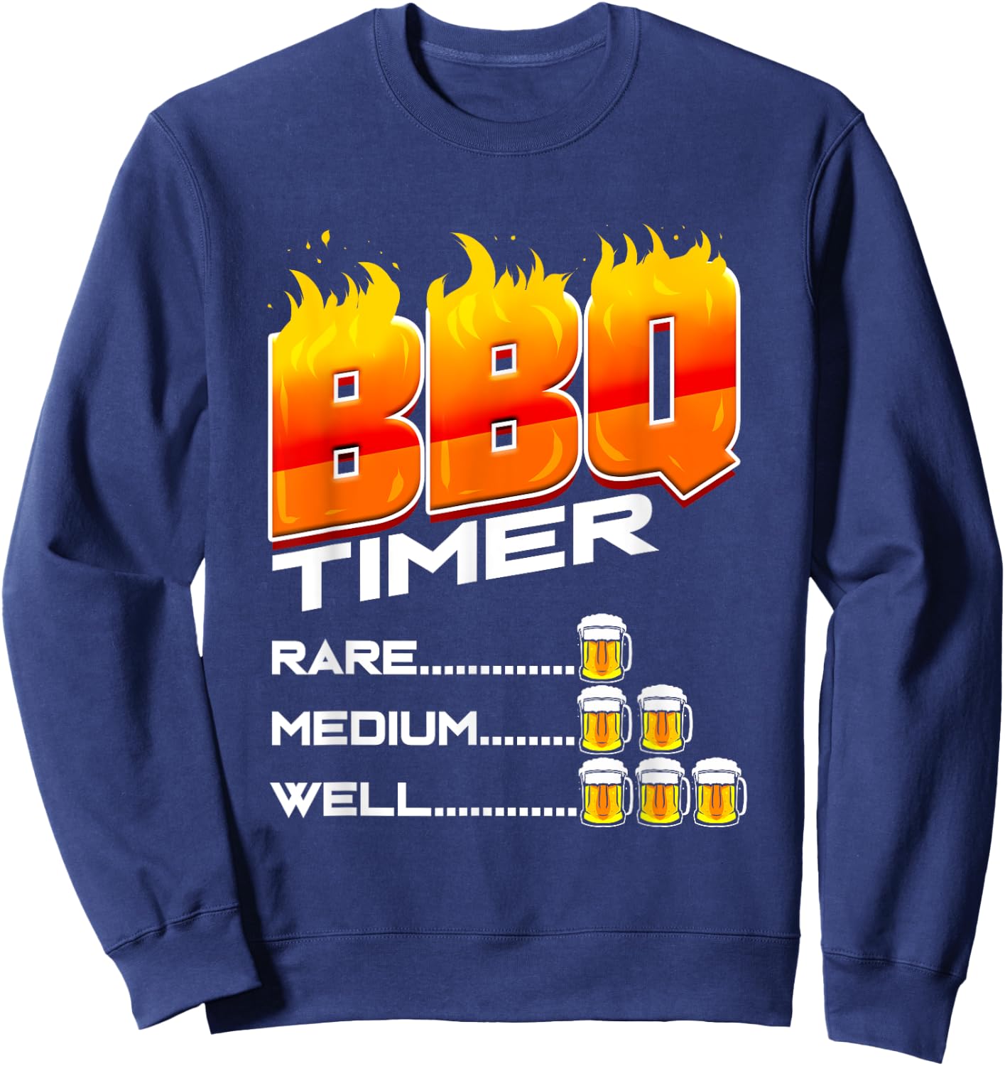 BBQ Timer Funny Gift Barbecue Master Barbecue Party Sweatshirt - Sweatshirt | Navy