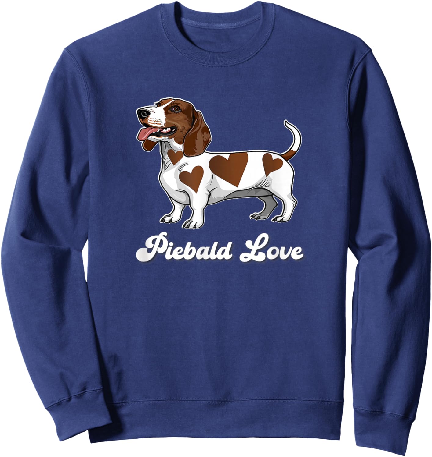 Kids Girls Cute Funny Love Brown Piebald Lover Sweatshirt - Sweatshirt | Navy