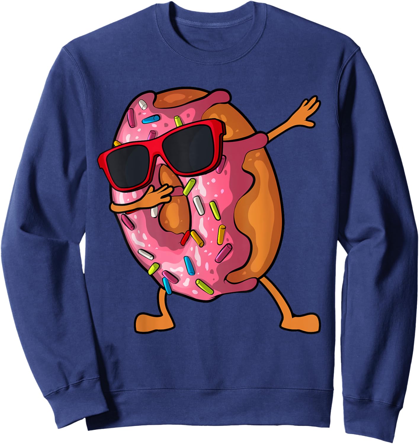 Donut Art Women Kids Dabbing Doughnut Donut Lover Sweatshirt - Sweatshirt | Navy