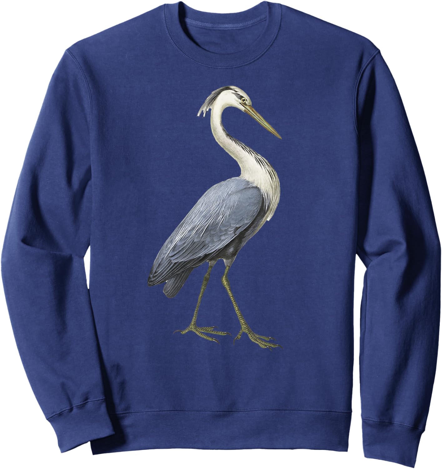Heron Bird Water Bird Lover Costal Birder Great Blue Heron Sweatshirt - Sweatshirt | Navy