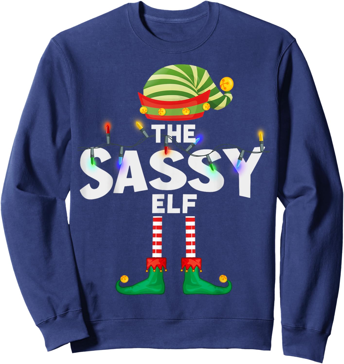 The Sassy Elf Christmas Matching Family Sweatshirt - Sweatshirt | Navy