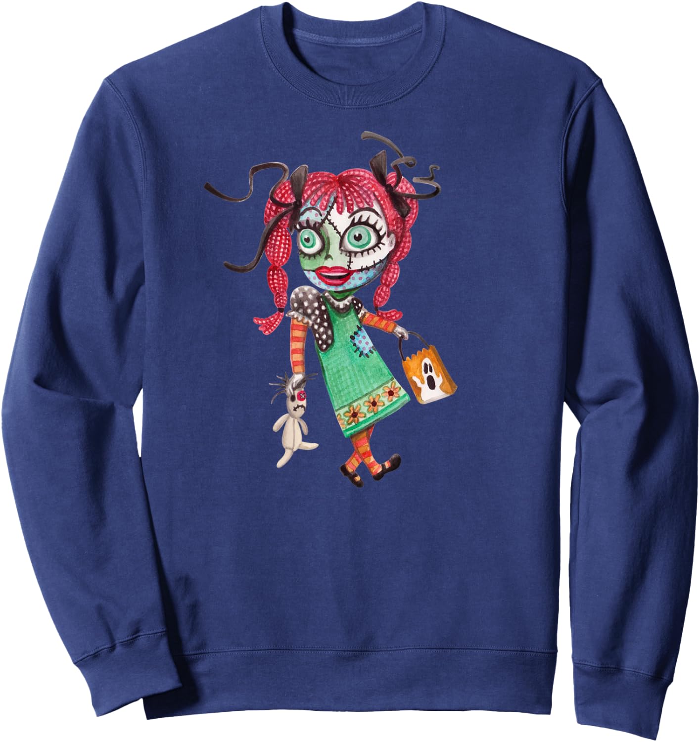Rag Doll - Halloween Trick or Treat Design Sweatshirt - Sweatshirt | Navy