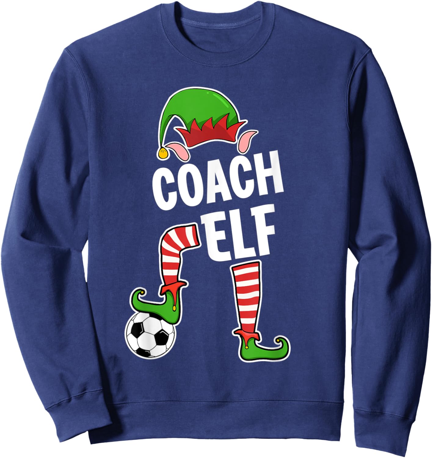 Christmas Soccer Elf for Soccer Coaches Elf Sweatshirt - Sweatshirt | Navy