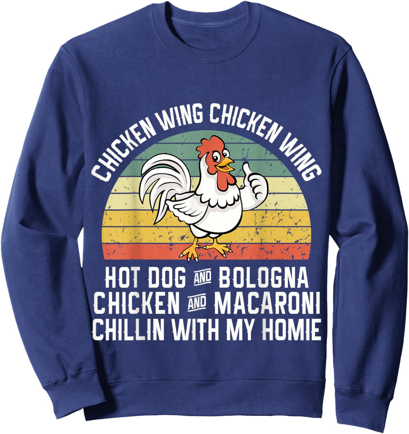 Chicken Wing Chicken Wing Hot Dog Bologna Sweatshirt - Sweatshirt | Navy