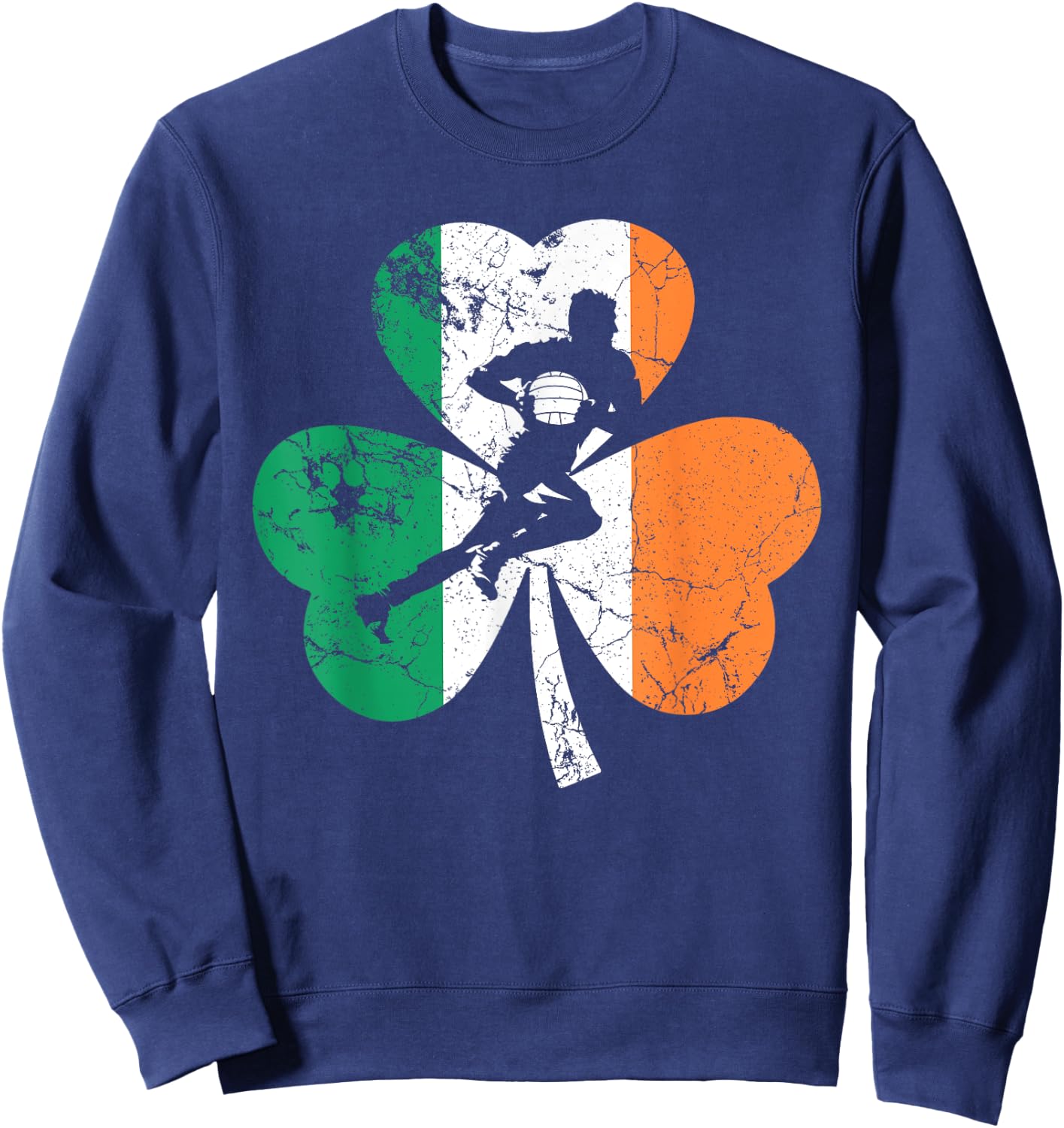Gaelic_Football St.Patrick's Day Gift Shamrock Irish Flag Sweatshirt - Sweatshirt | Navy
