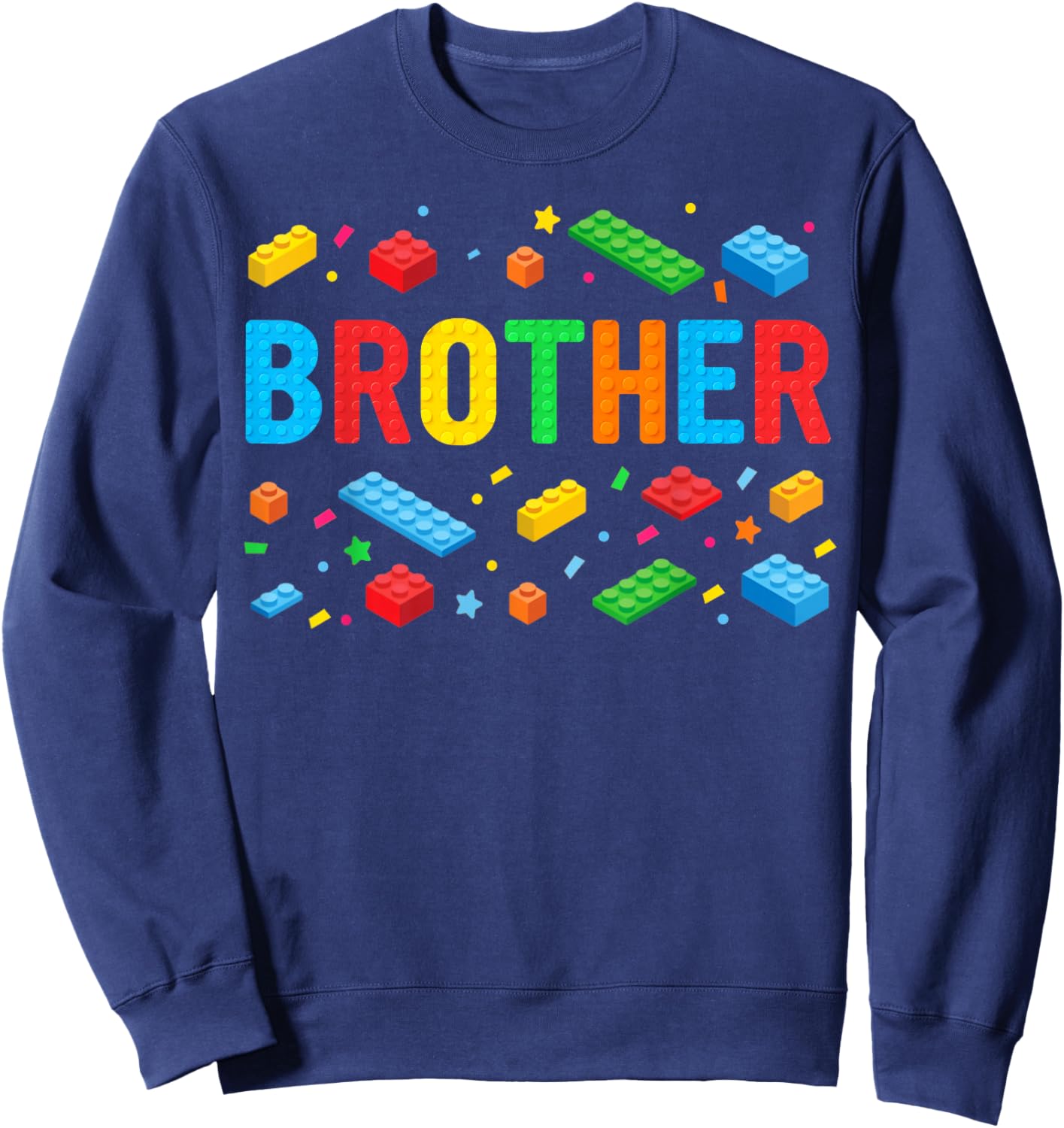 Brother Master Builder Building Bricks Blocks Family Big Bro Sweatshirt - Sweatshirt | Navy
