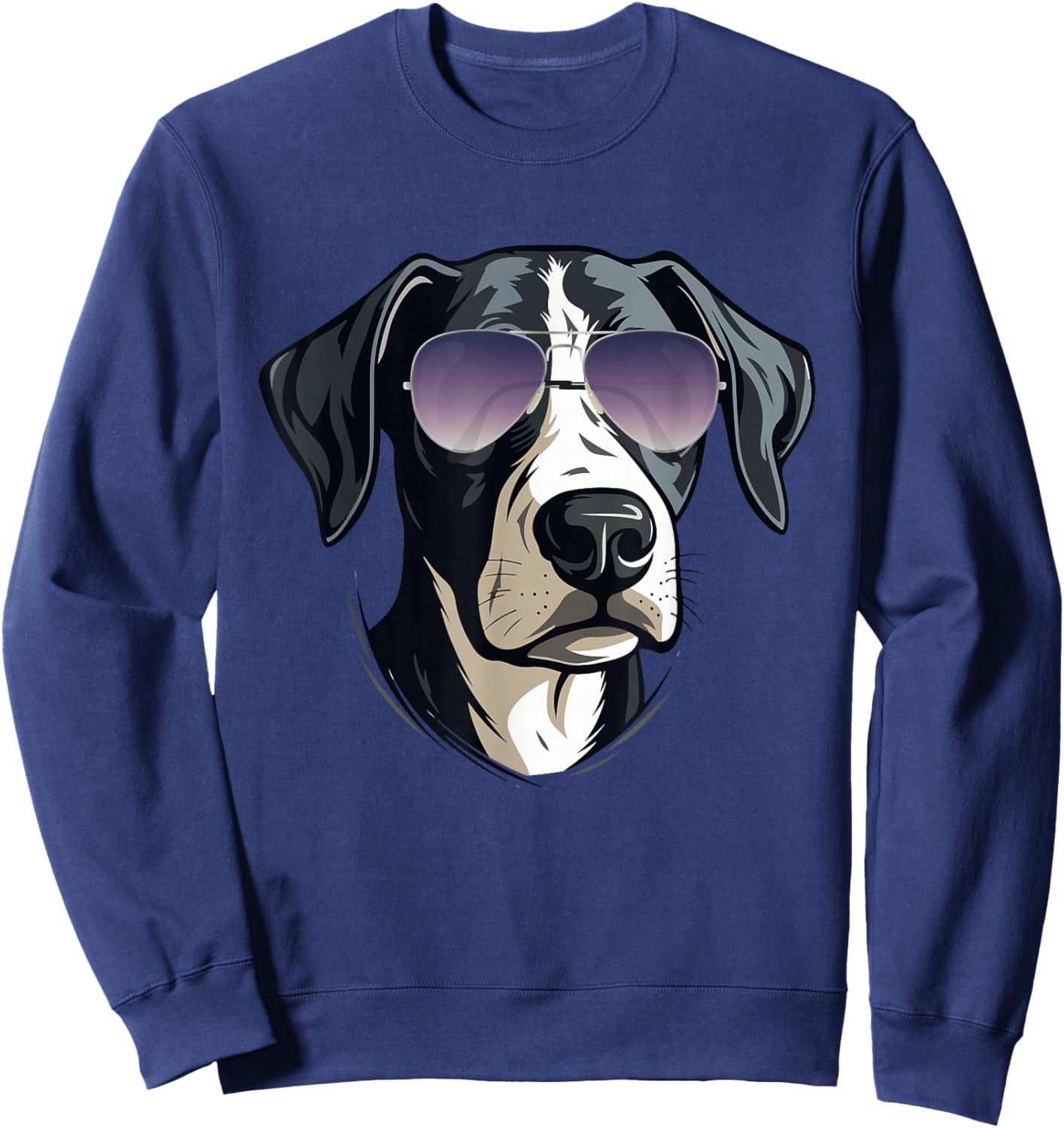 Gifts For Dog Lovers Graphic Cool Dog With Sunglasses Sweatshirt - Sweatshirt | Navy