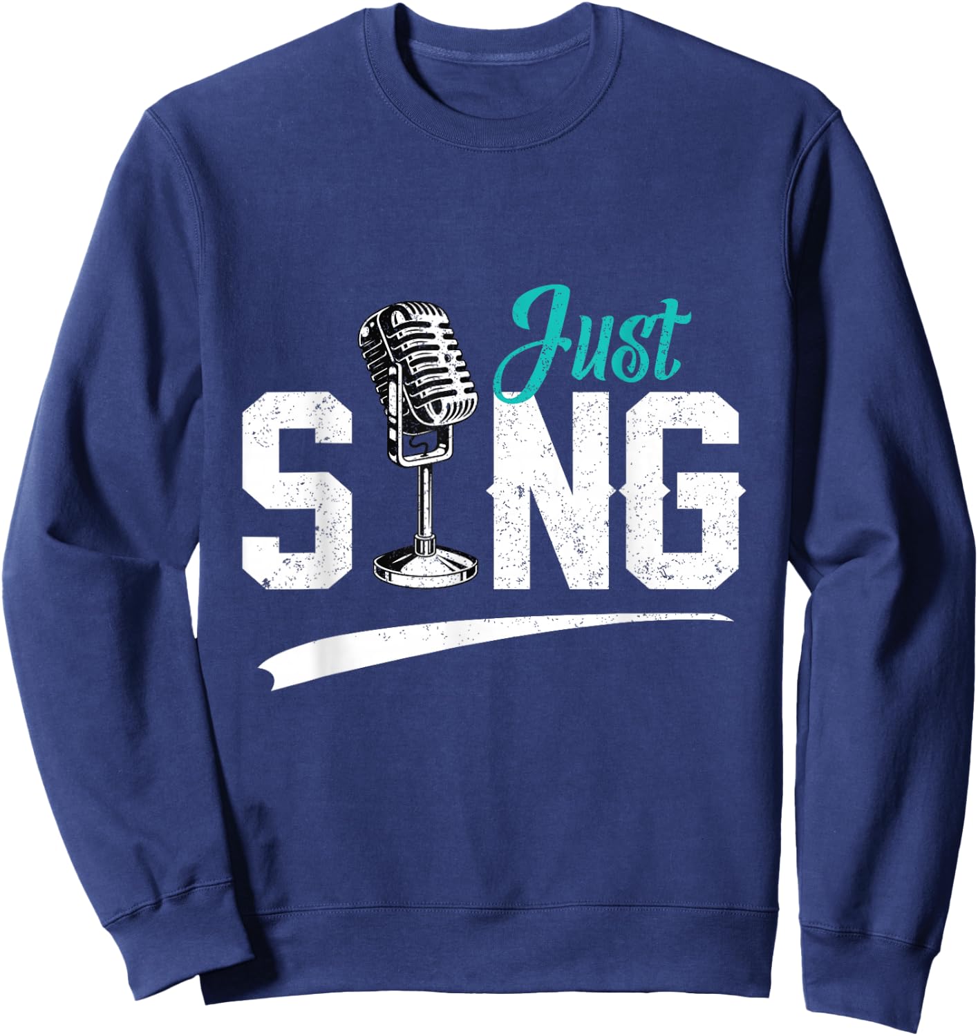 Microphone Singing Vocal Singer Musical Gift Sweatshirt - Sweatshirt | Navy
