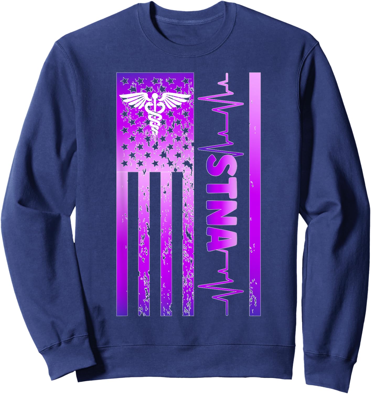 STNA US Flag State Tested Nursing Assistant Sweatshirt - Sweatshirt | Navy