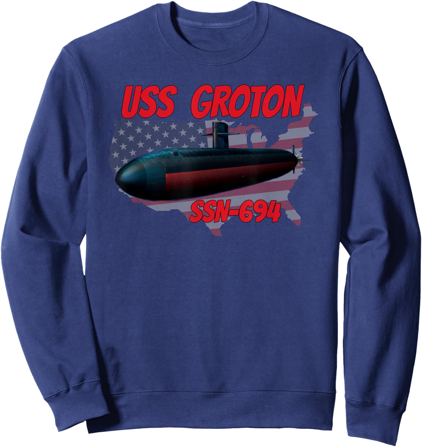 USS Groton SSN-694 Submarine Veterans Day Father Grandpa Dad Sweatshirt - Sweatshirt | Navy