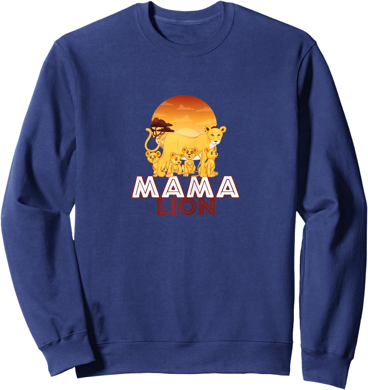 Mama Lion - Big Cat Family Mother Children Sweatshirt - Sweatshirt | Navy