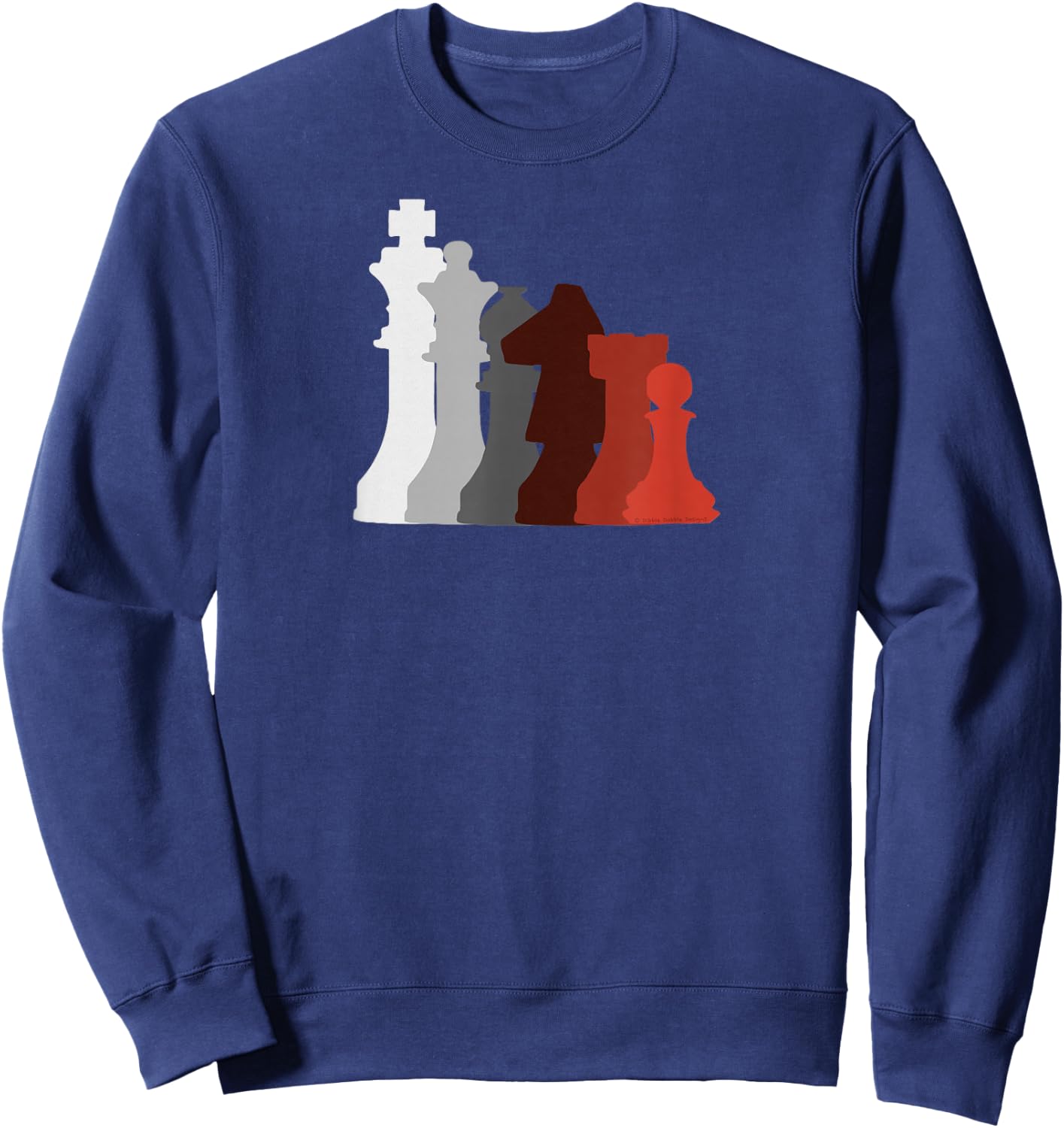 Cool Chess Pieces in Gaming Colors Chess Players Sweatshirt - Sweatshirt | Navy
