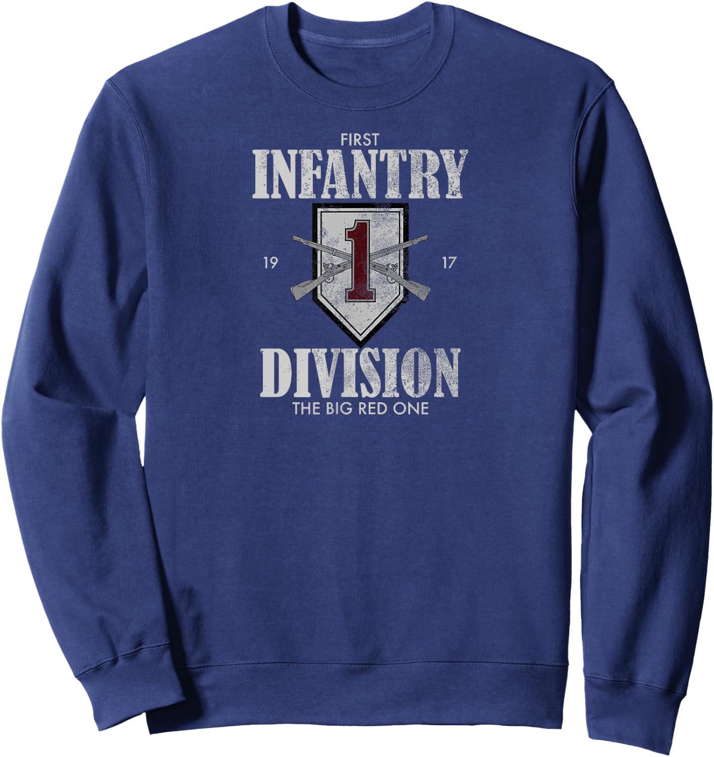 1st Infantry Division (distressed) Sweatshirt - Sweatshirt | Navy