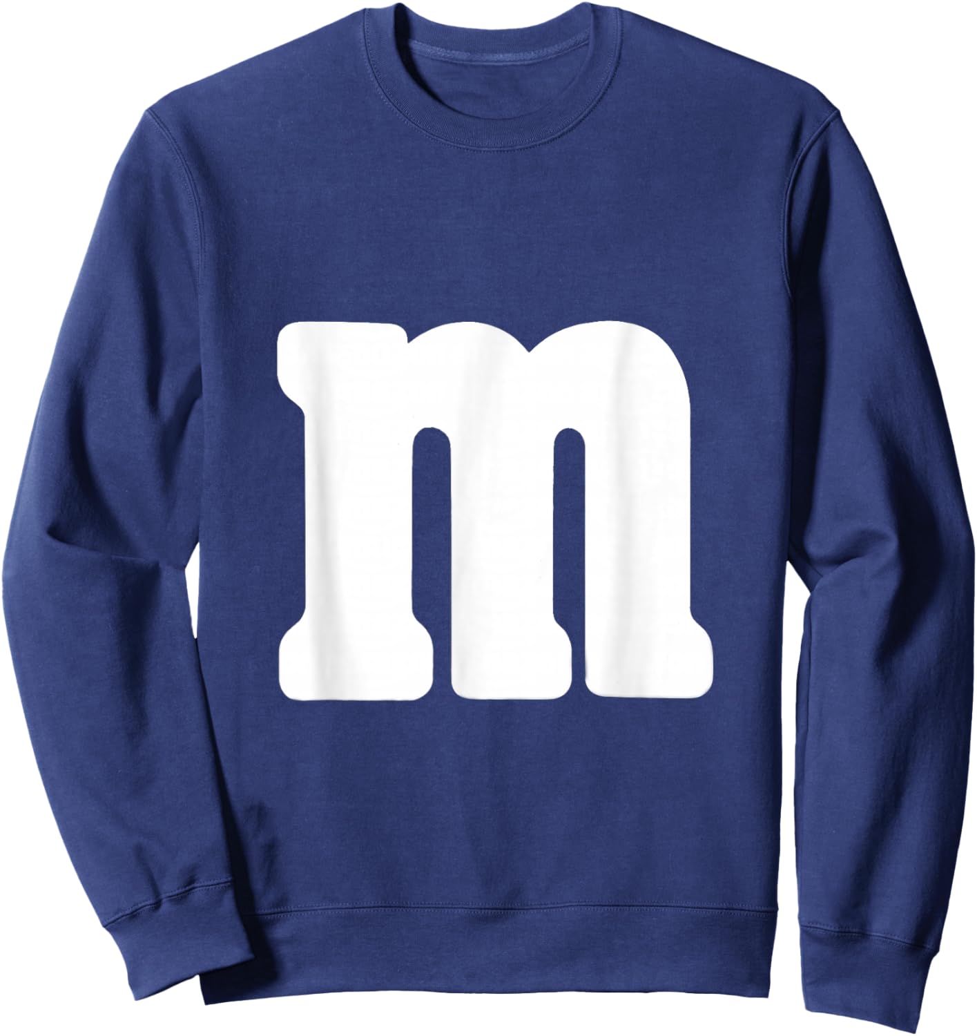 Big White Letter m Halloween Christmas Thanksgiving Sweatshirt - Sweatshirt | Navy