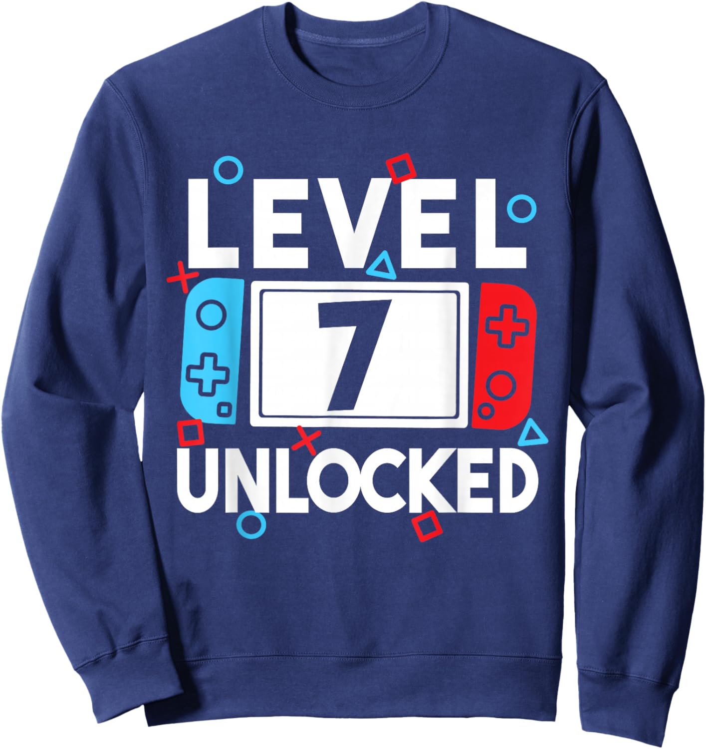 Level 7 Unlocked Gamer 7th Birthday Video Game Boys Sweatshirt - Sweatshirt | Navy