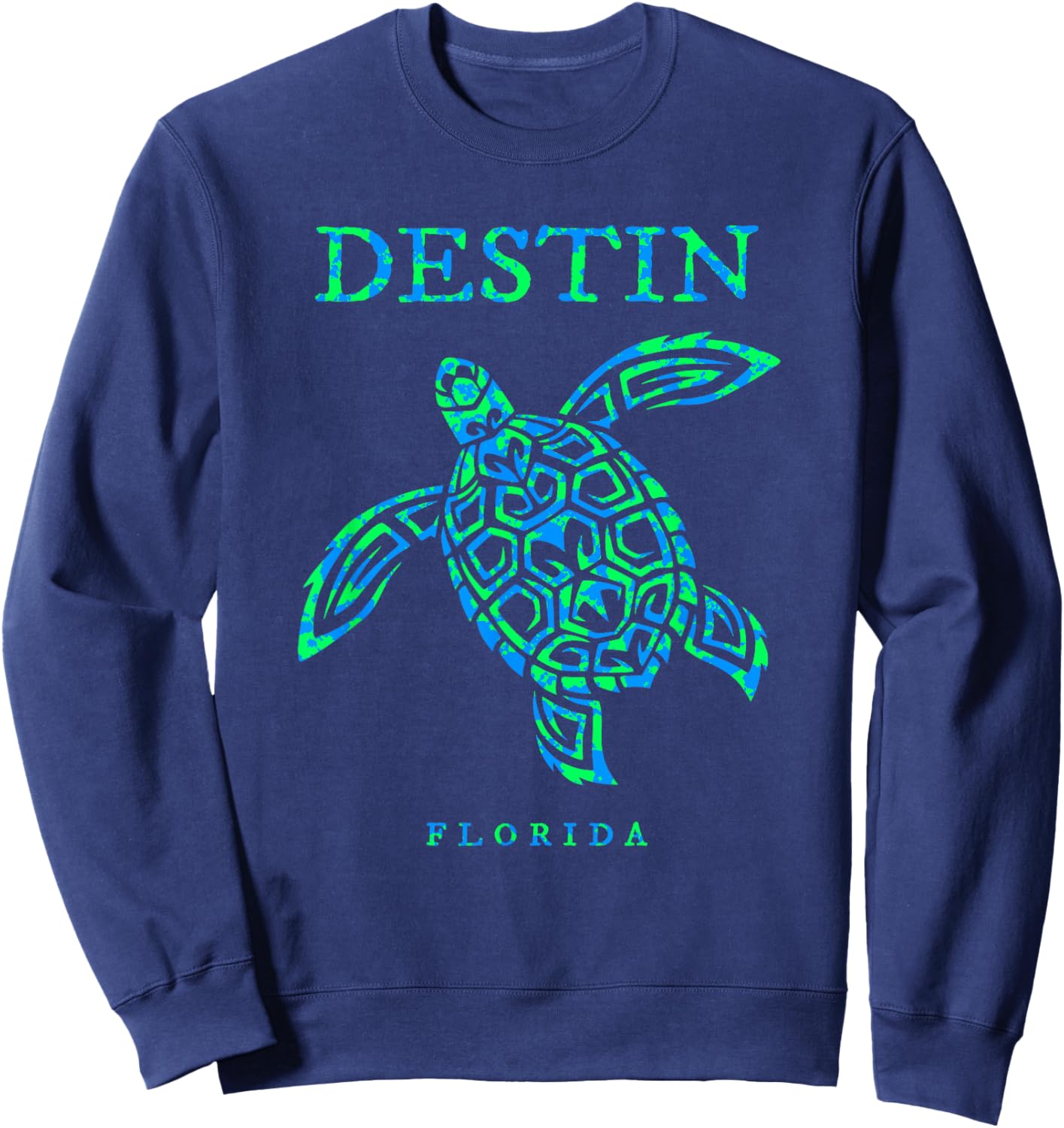 Destin Florida Sea Turtle Boys Girls Toddler Sweatshirt - Sweatshirt | Navy