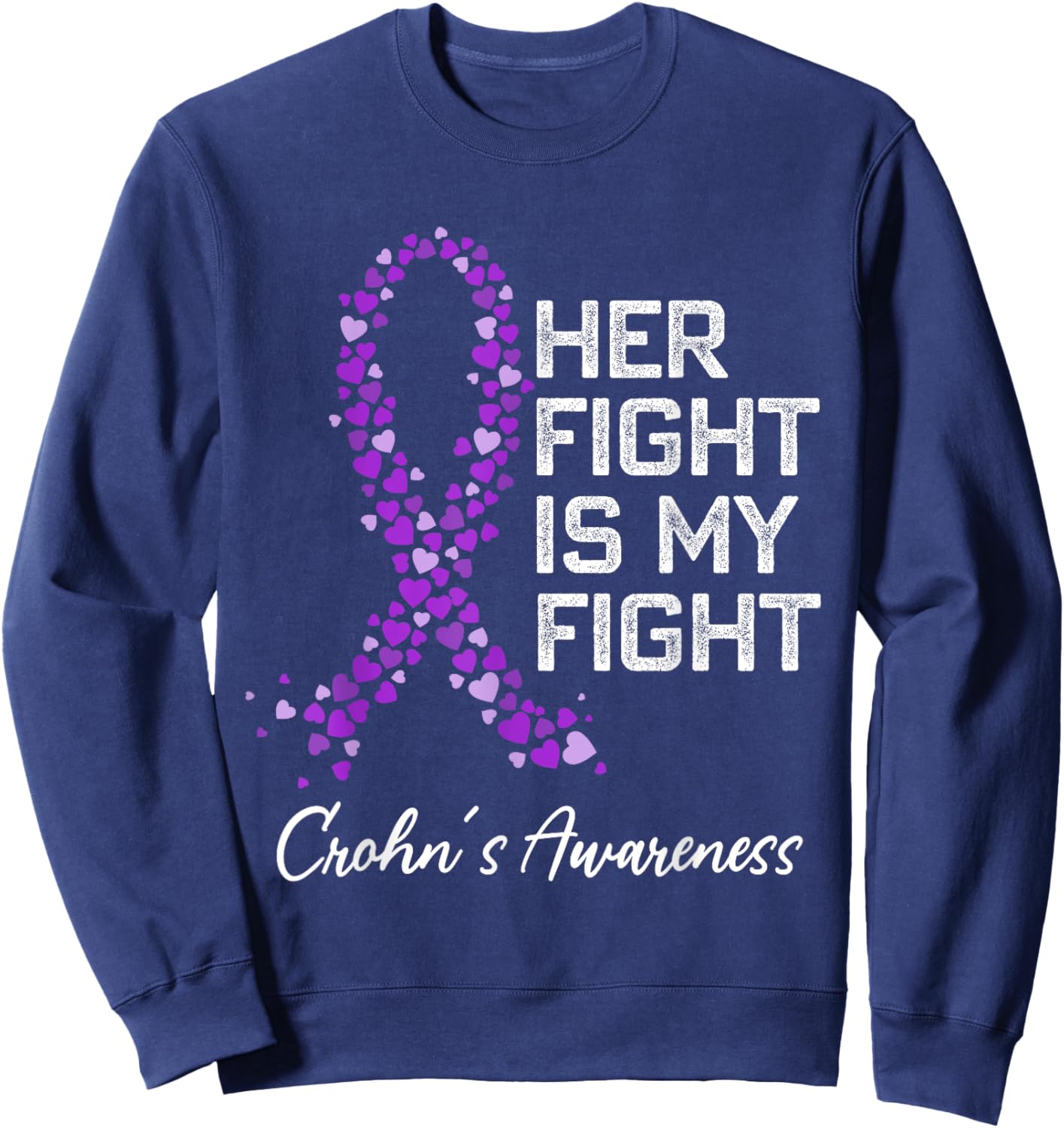 Colon Cancer and Crohn's Disease Awareness Husband Boyfriend Sweatshirt - Sweatshirt | Navy